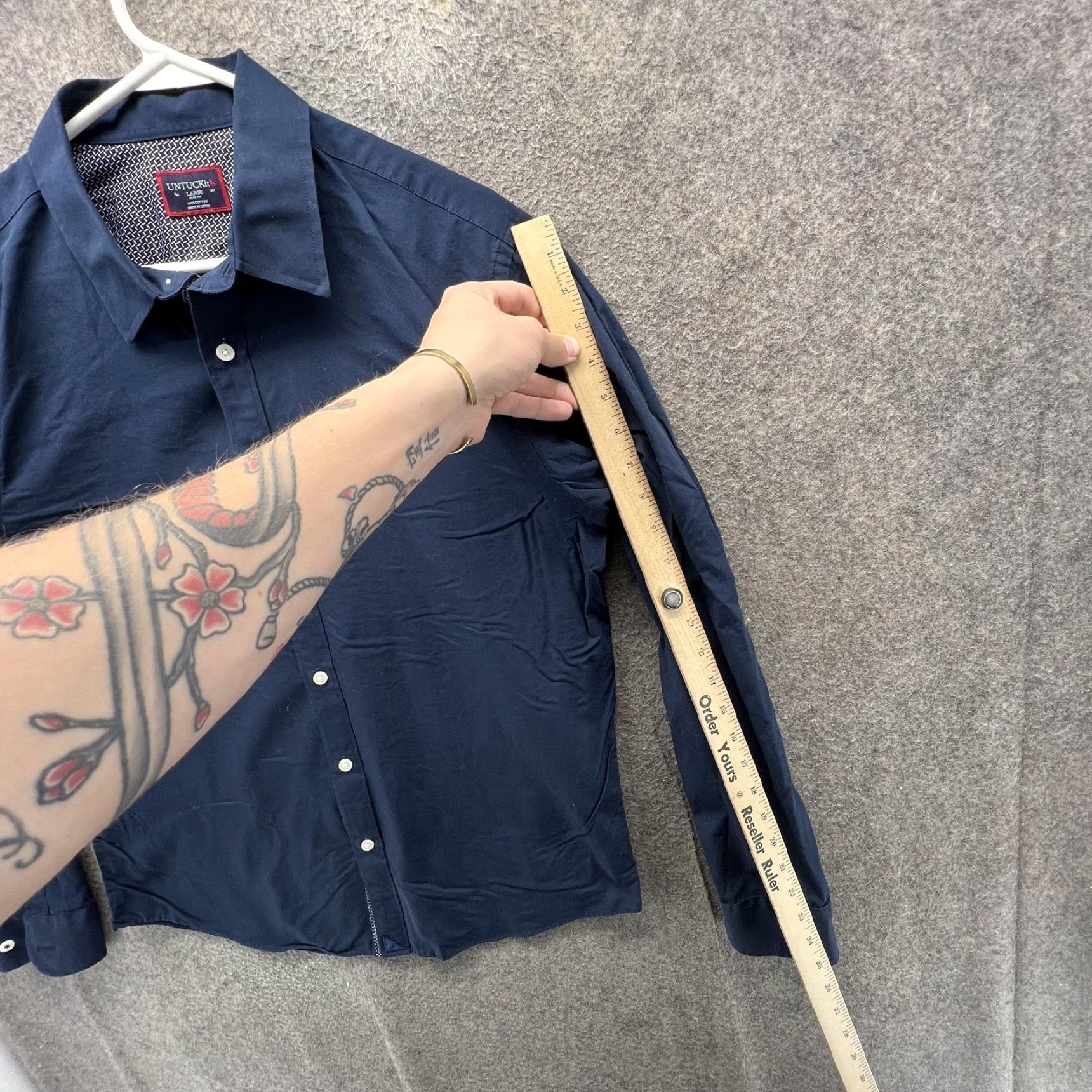 UNTUCKit UNTUCKit Shirt Mens Large Blue Solid Long Sleeve Button Front Slim Fit Casual Size US L / EU 52-54 / 3 - 3 Thumbnail