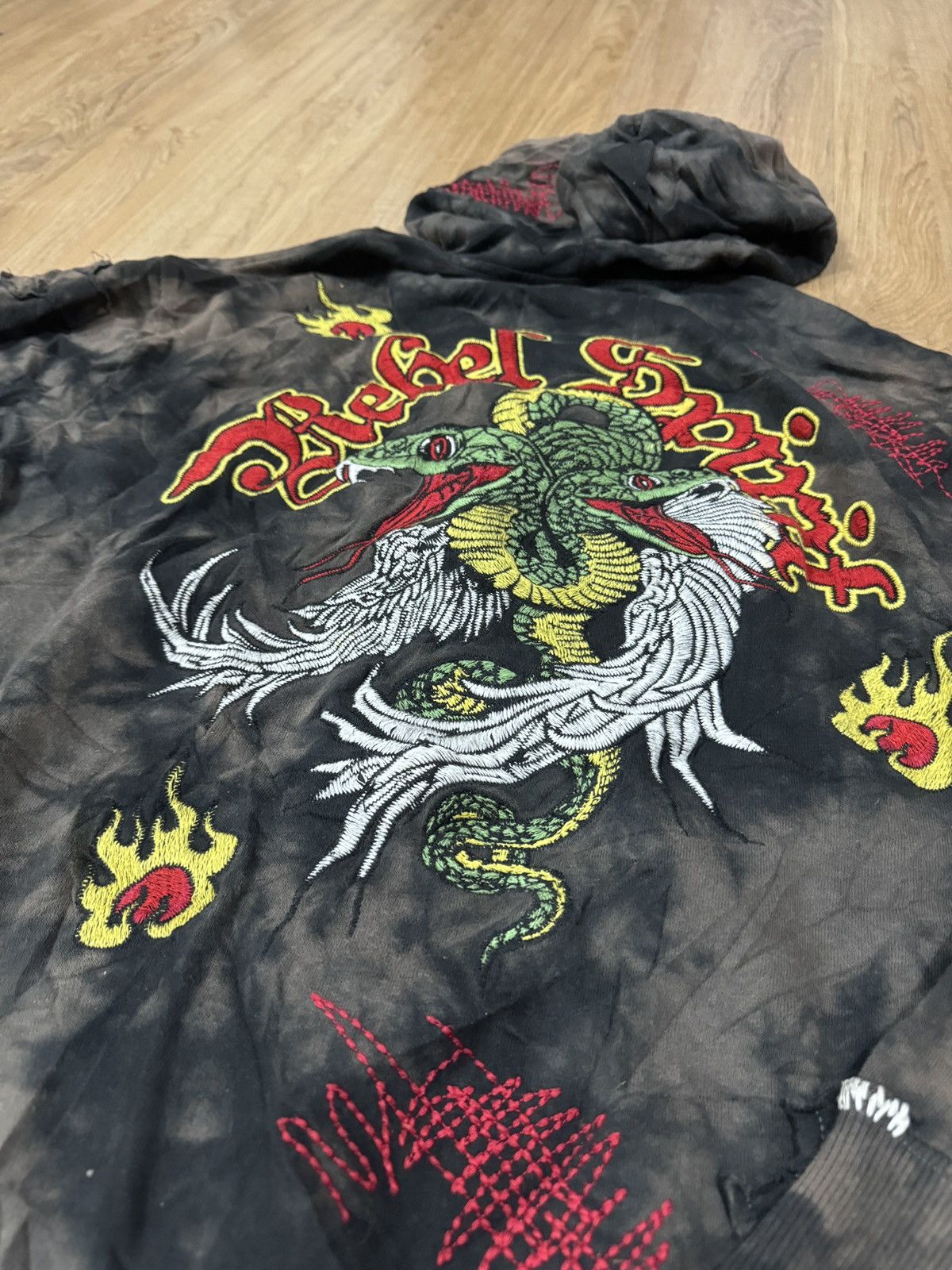 If Six Was Nine REBEL SPIRIT TIE DYE EMBROIDERY ZIPPER HOODIE Size US L / EU 52-54 / 3 - 3 Thumbnail