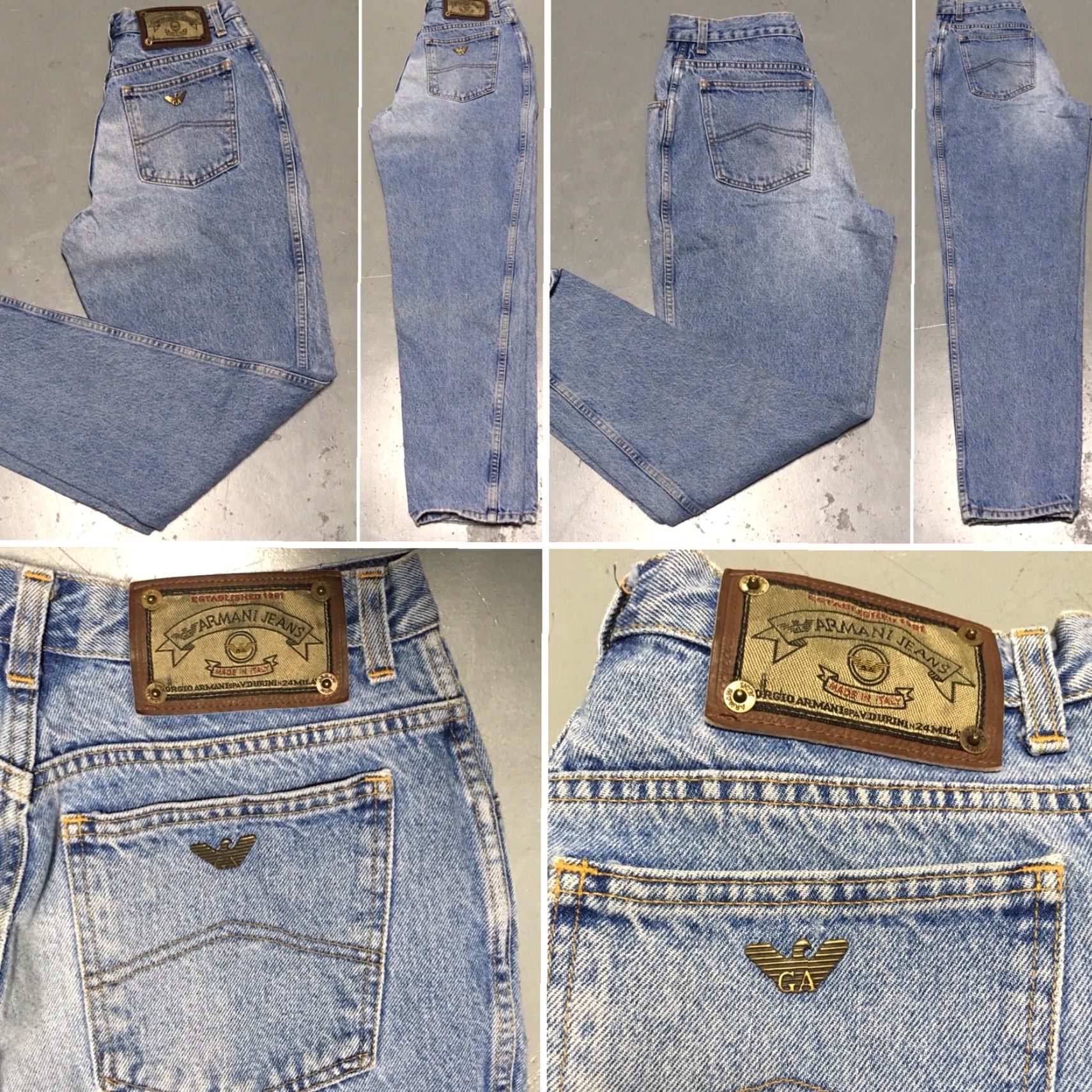 Armani VINTAGE Armani Jeans 28 Waist 32 80s 90s Blue Denim High Waist Regular Mens Size US 28 / EU 44 - 3 Thumbnail