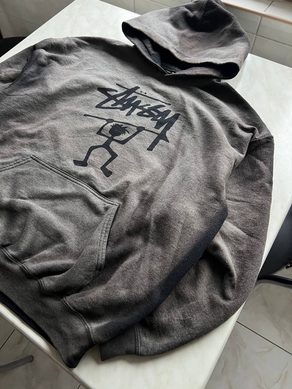 Stussy × Vintage Vintage Stussy Custom Sun Faded Hoodie Y2K OG Navy Gray Size US L / EU 52-54 / 3 - 5 Thumbnail