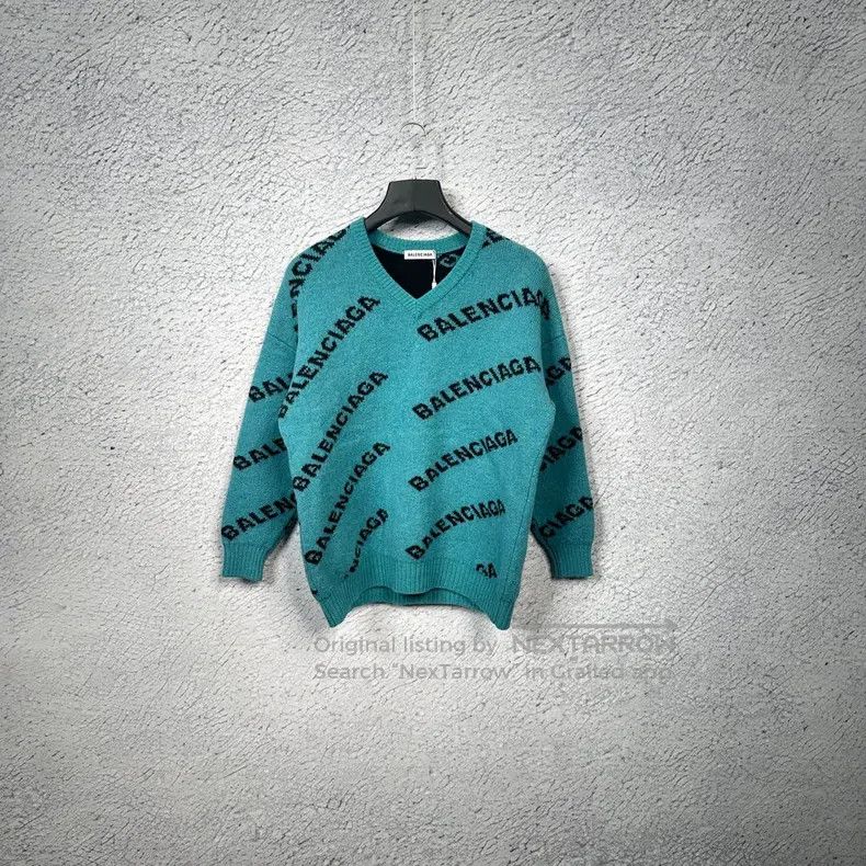 Balenciaga Balenciaga Lake green full print sweater Size XXS / US 00 / IT 34 - 1 Thumbnail