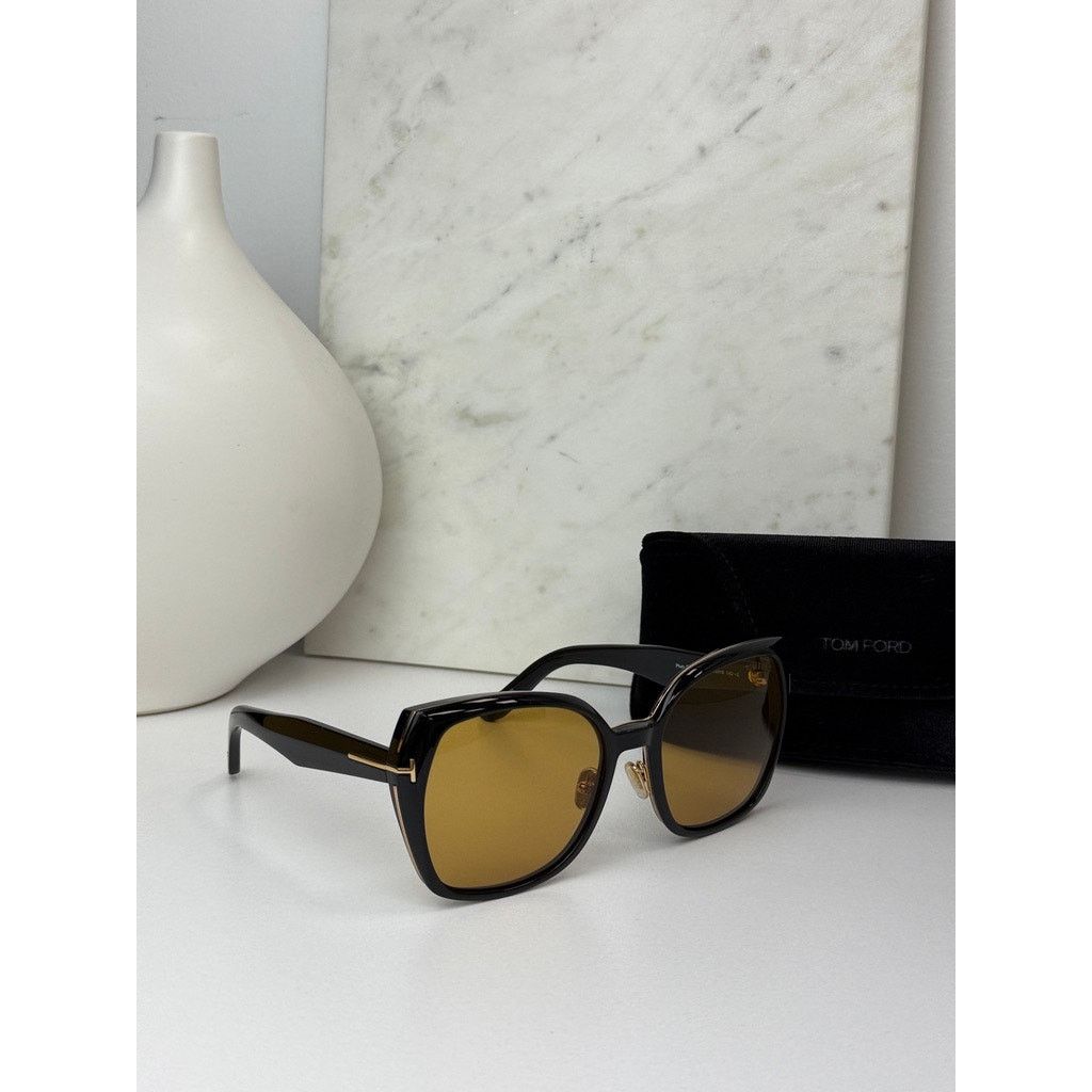 Tom Ford NEW Tom Ford TF1223 Plum Black Yellow Tint Sunglasses $600 Size ONE SIZE - 2 Thumbnail