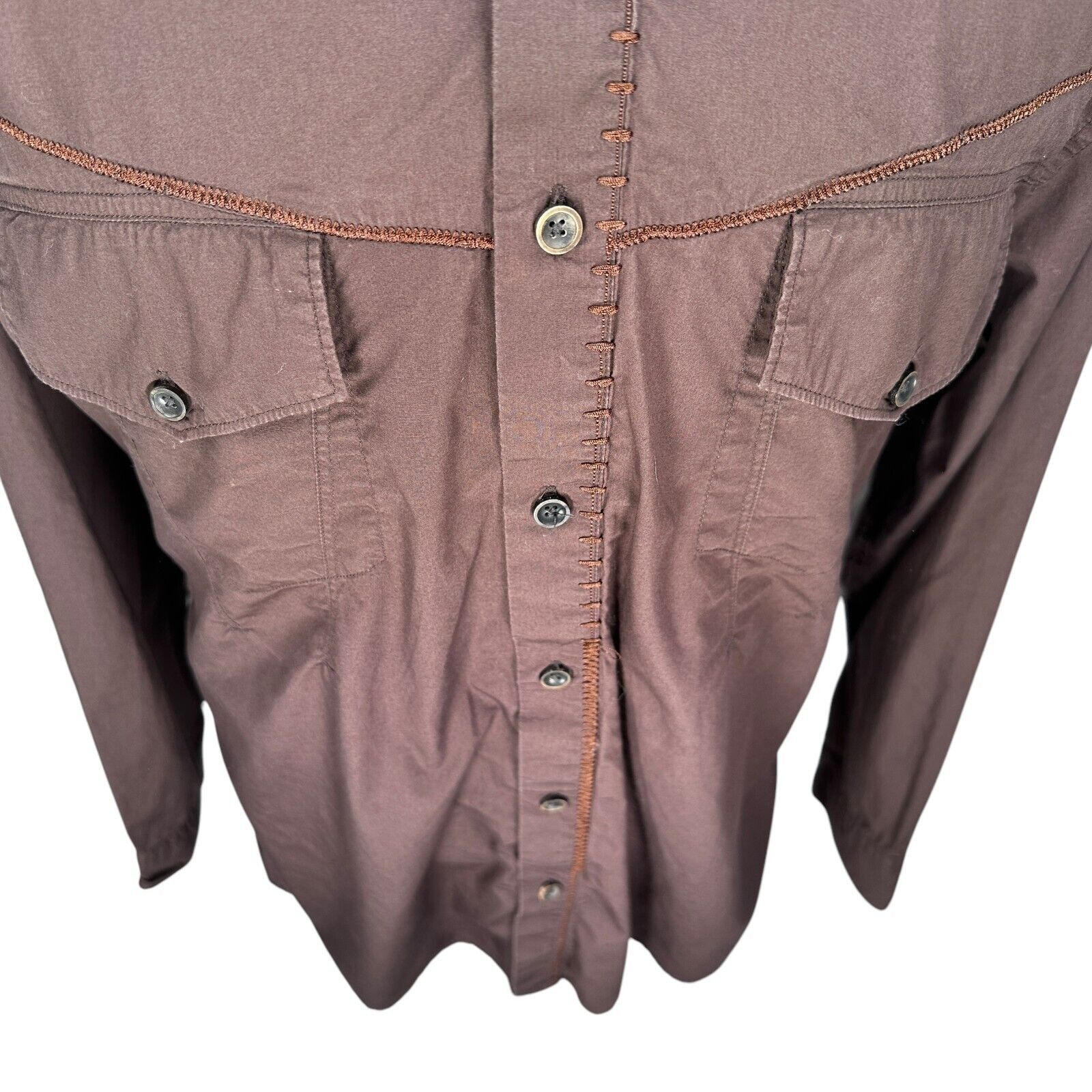 Other Marithé et François Girbaud Shirt Men’s 2XL Brown Button Up Size US XXL / EU 58 / 5 - 3 Thumbnail