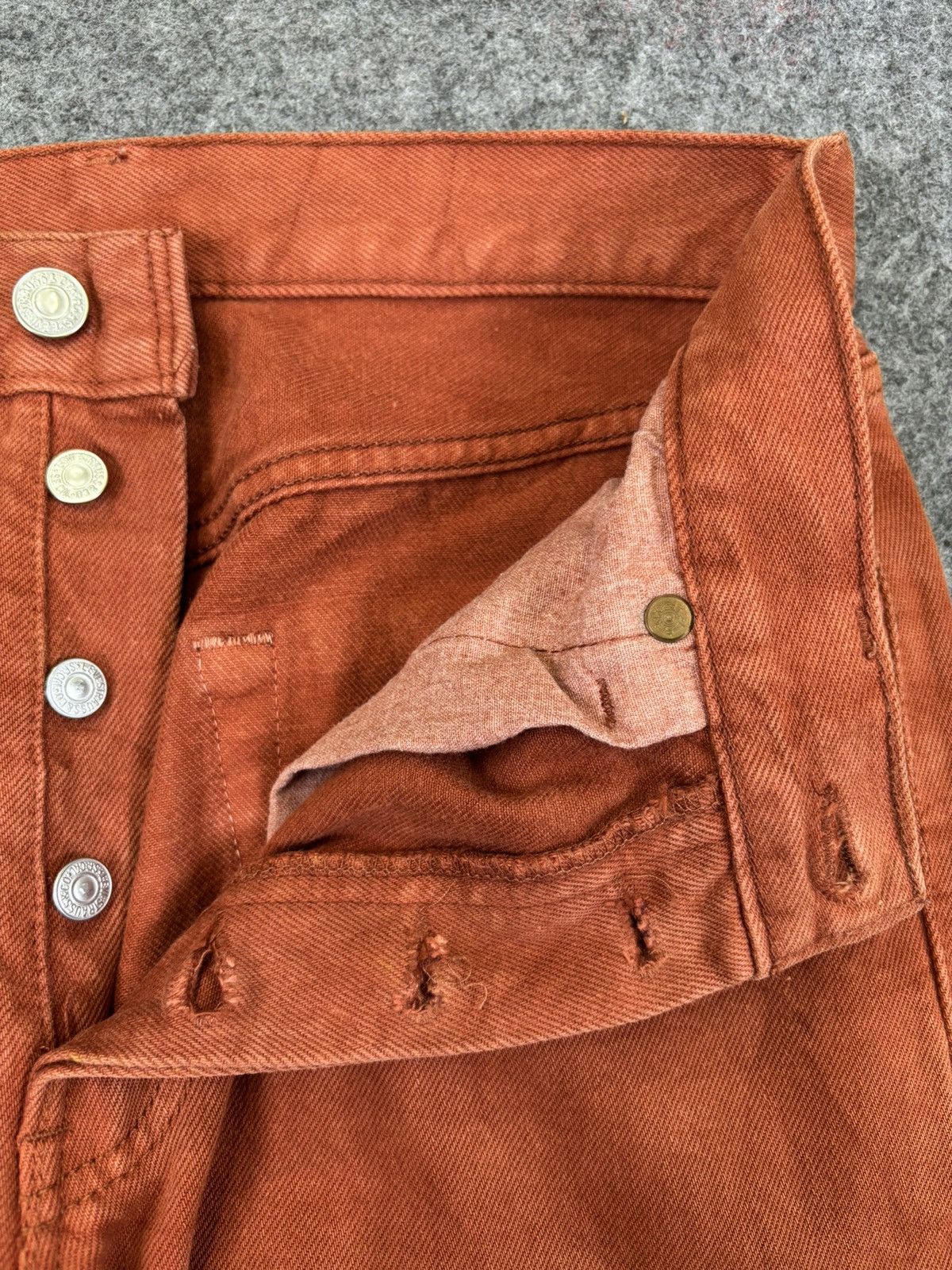 Levi's 💥Archival💥Vintage 90s Levis 501 Light Brown Denim F965 Size 28" / US 6 / IT 42 - 6 Thumbnail