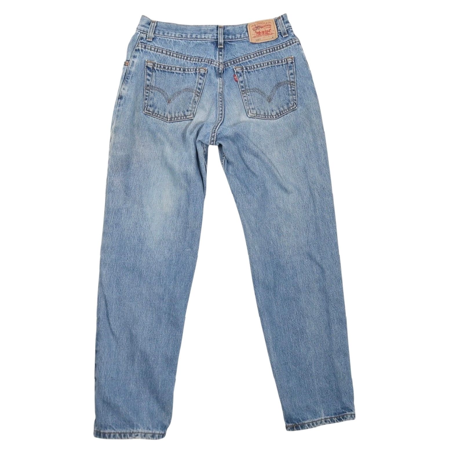 Levi's VINTAGE Levi's 550 Classic Relaxed Straight Jeans Womens 12 Light Wash Blue Denim 100% Cotton 90s Style Girls? Size 34" / US 12 / IT 48 - 3 Thumbnail