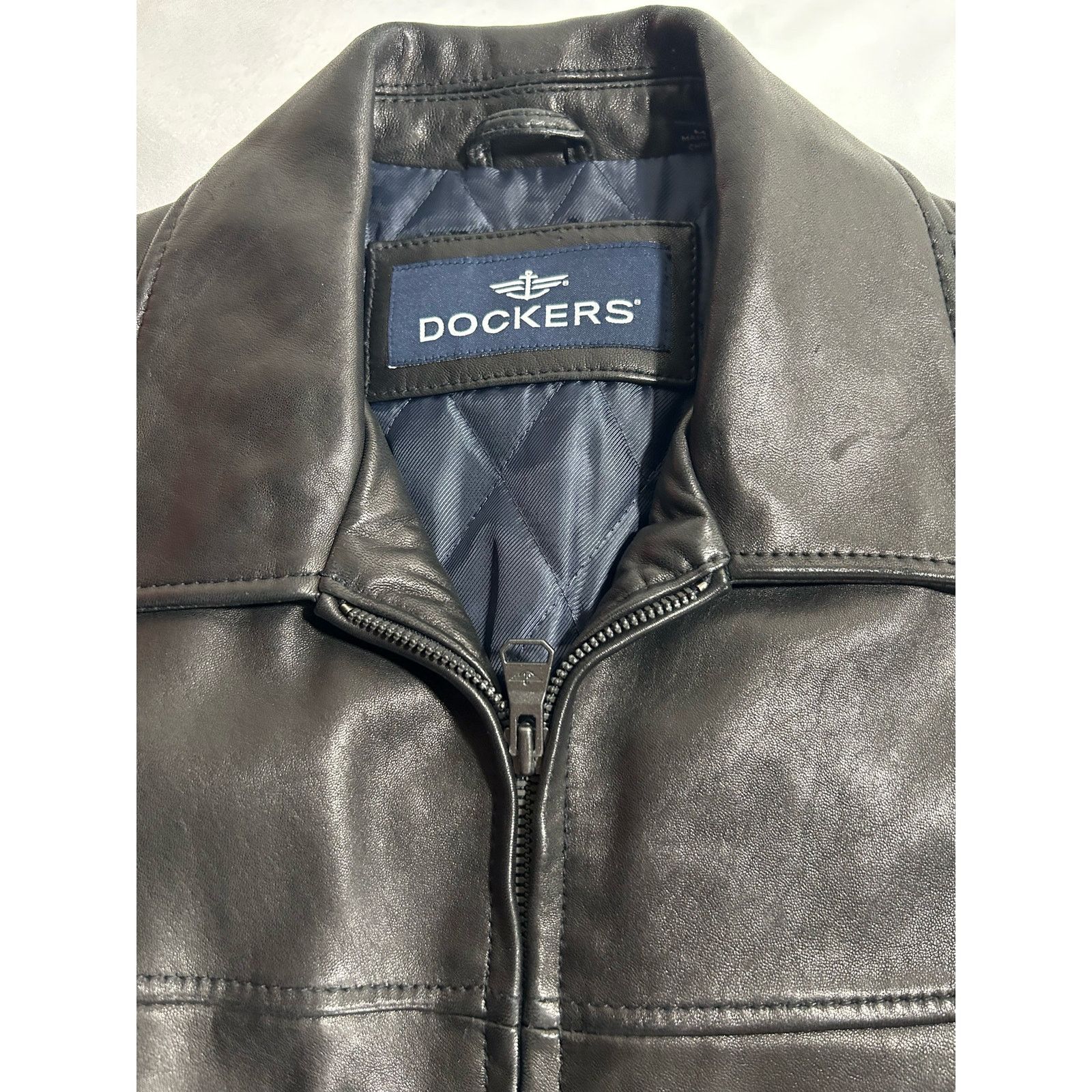 Dockers Dockers Men’s Genuine Leather Jacket “M” Zipper Black S M Size US M / EU 48-50 / 2 - 6 Thumbnail