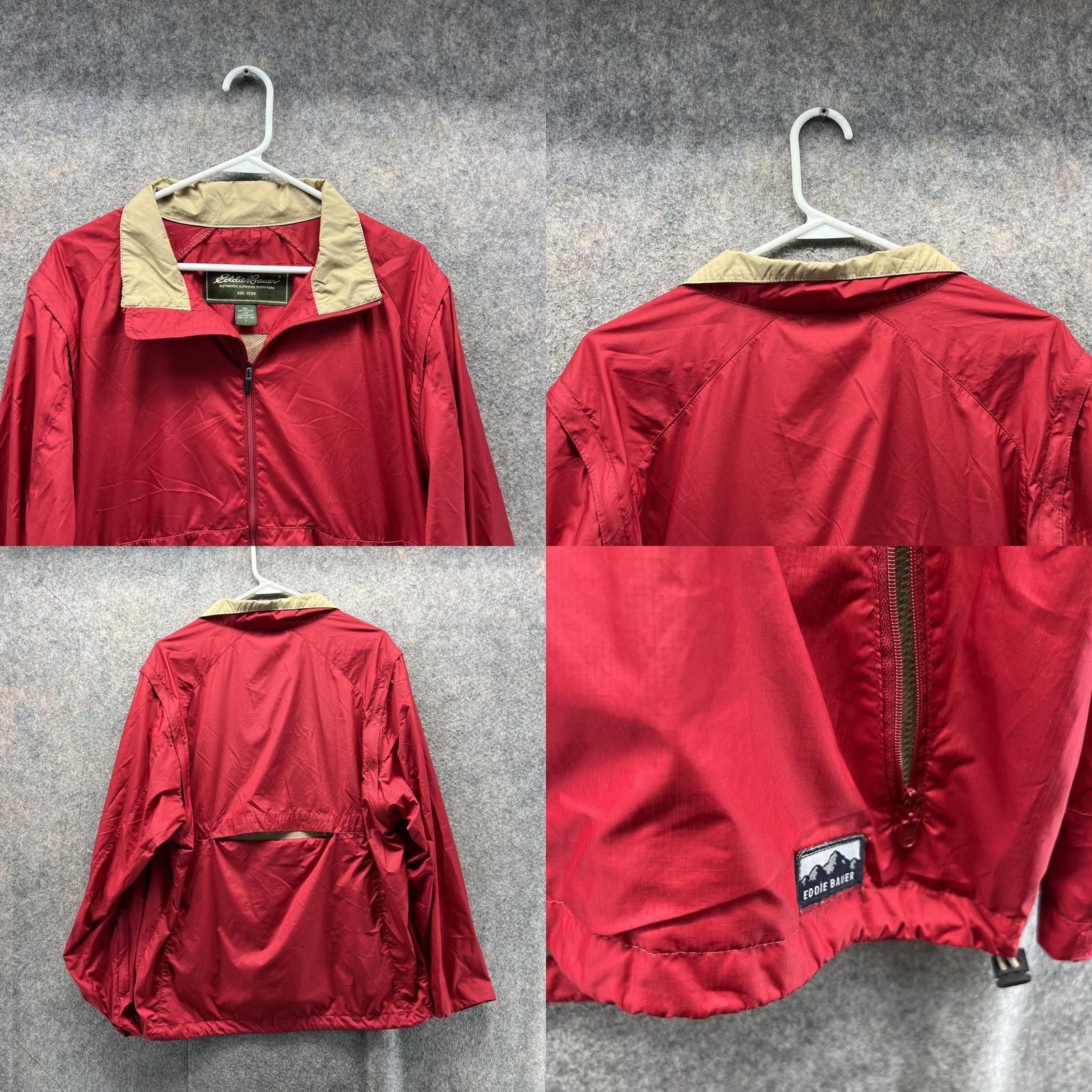 Eddie Bauer VINTAGE Eddie Bauer Jacket Windbreaker Full Zip Red Polyester OUTDOORS Men Large L Size US L / EU 52-54 / 3 - 8 Thumbnail