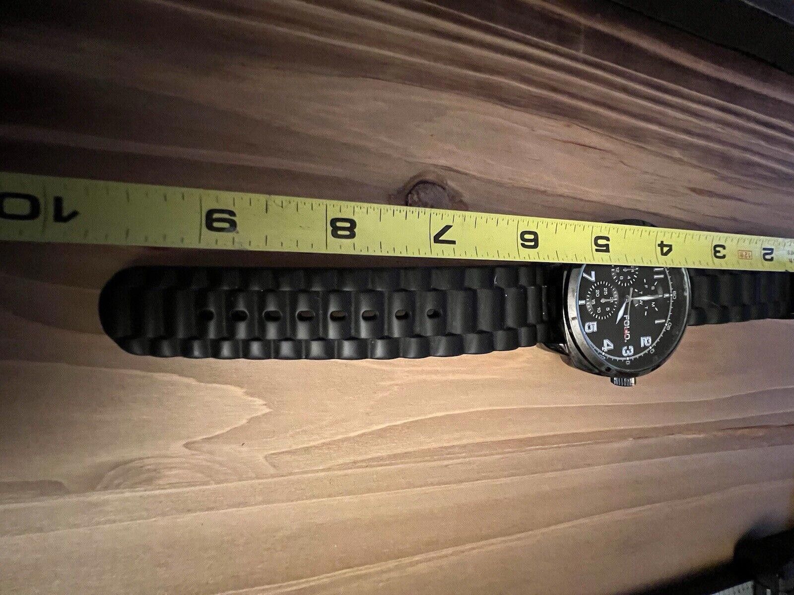 Designer Folio Black Men’s Oversized Watch New Battery Size ONE SIZE - 8 Thumbnail
