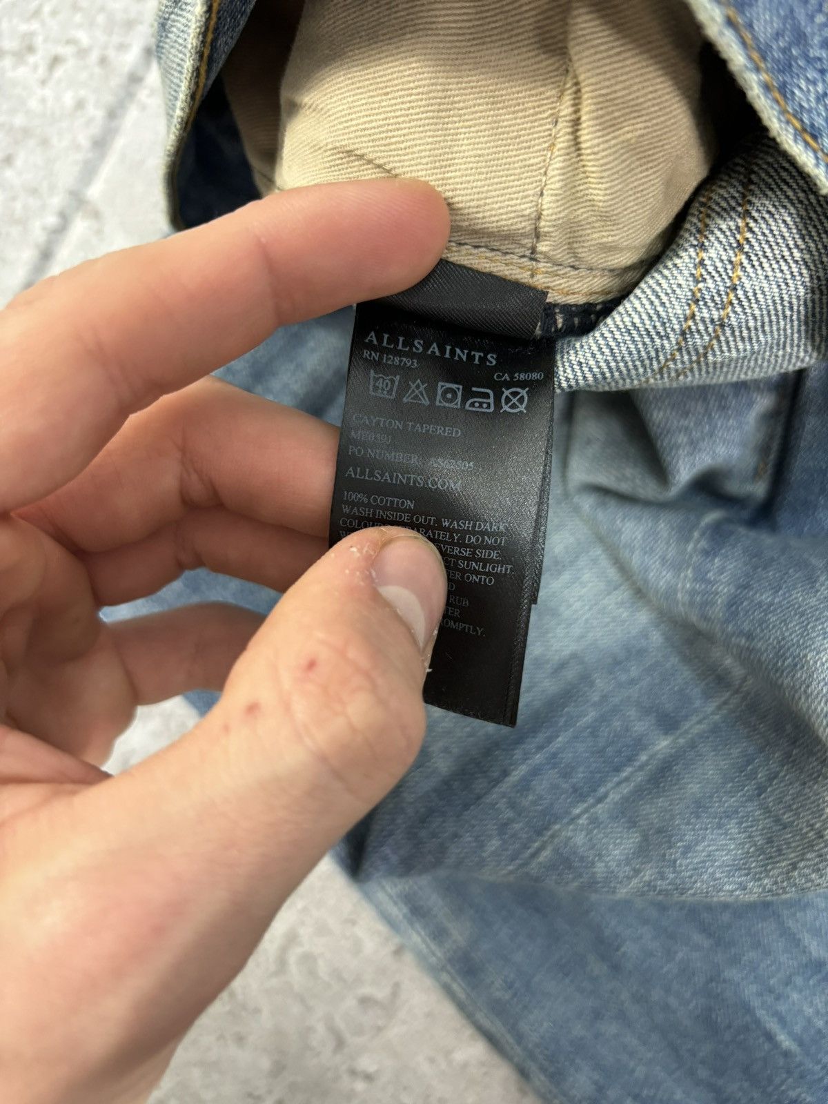 Allsaints × Japanese Brand All Saints Distressed Faded Knee Denim Jeans Pants 00s Y2K Size US 32 / EU 48 - 11 Thumbnail