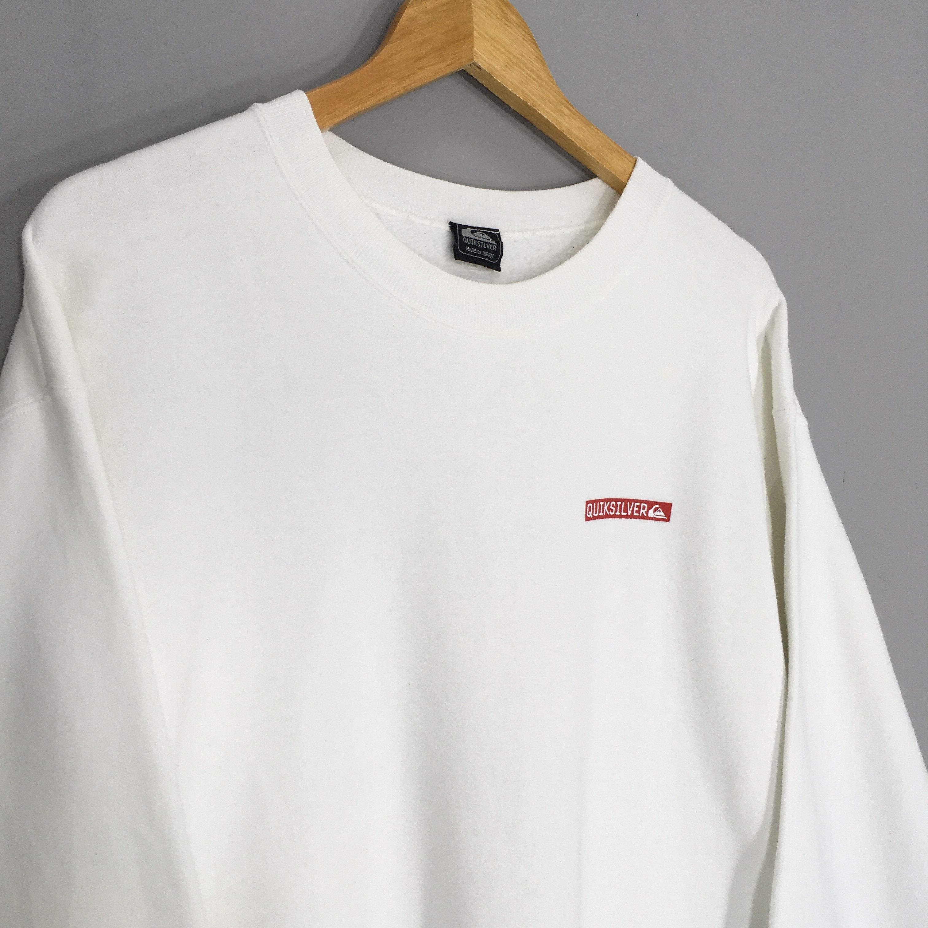Quiksilver × Vintage Vintage 90s Quiksilver Skateboarding White Sweatshirt Large Size US L / EU 52-54 / 3 - 5 Thumbnail