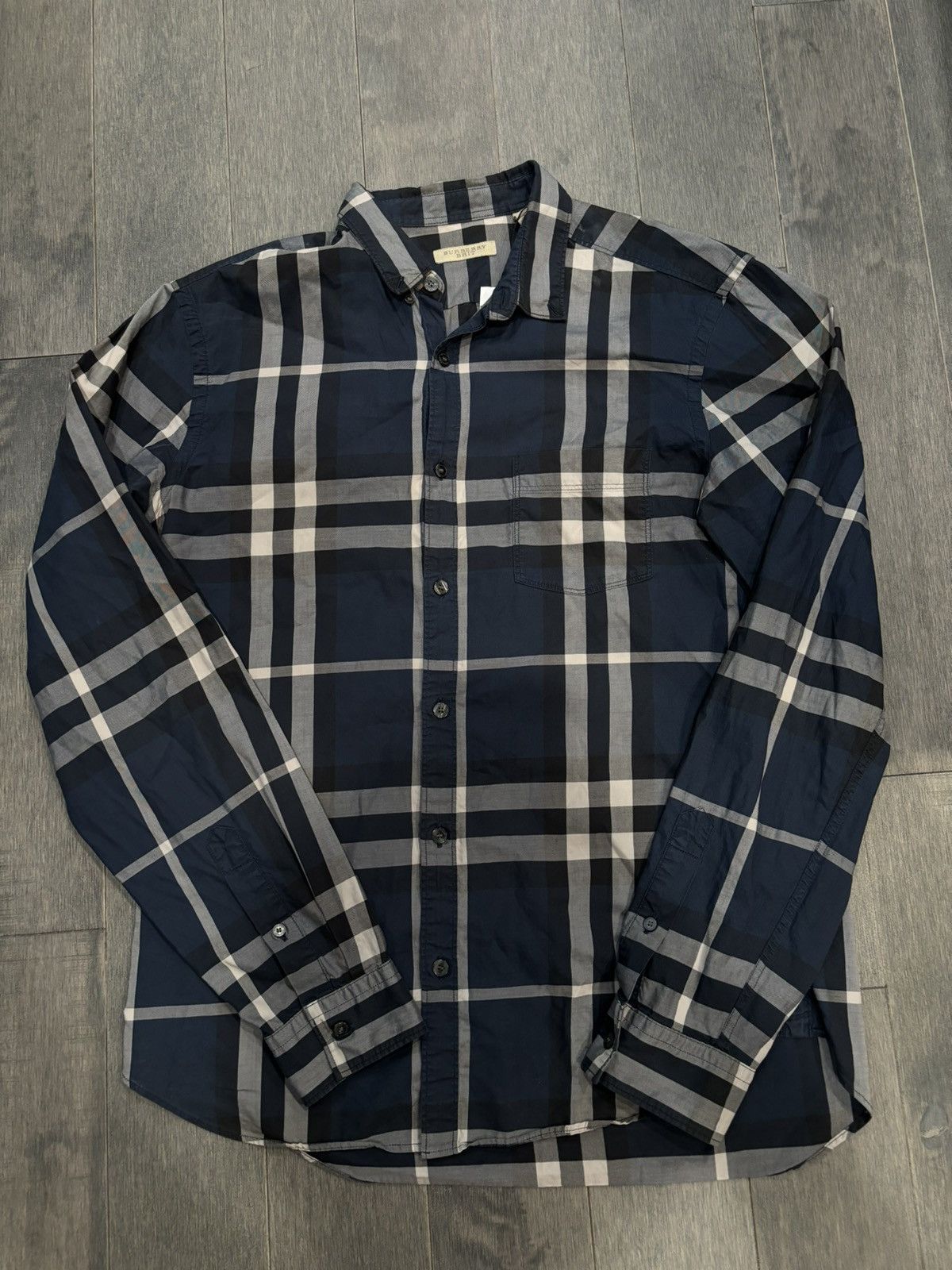 Burberry button up shirt medium blue