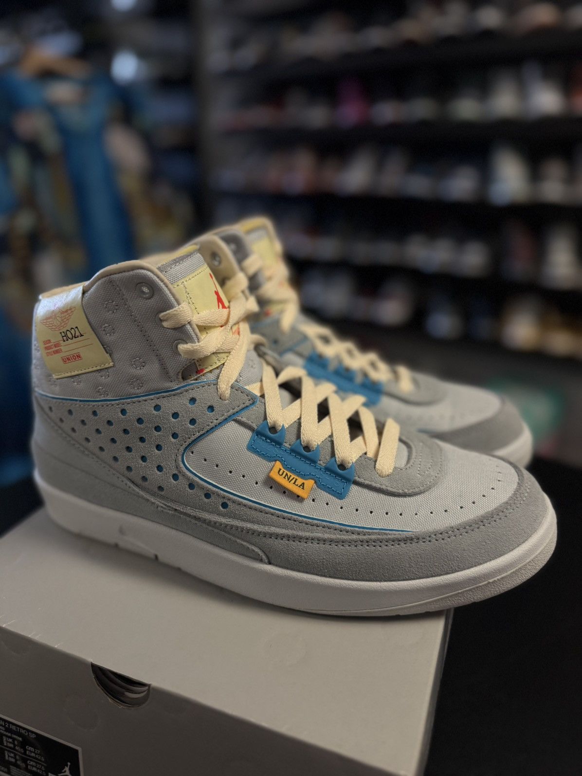 Jordan Brand × Nike Jordan 2 High Top Union Size 9 Blue Clean W Box Size US 9 / EU 42 - 13 Thumbnail
