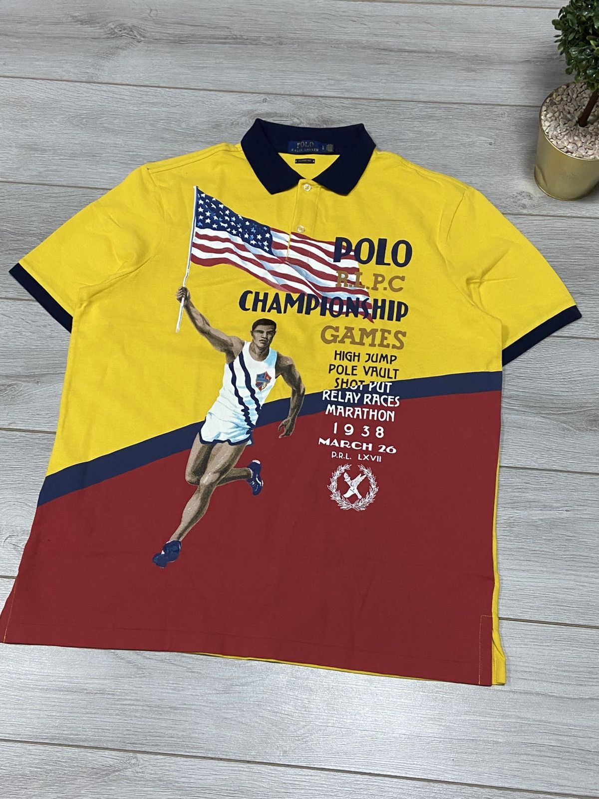 USA Olympics POLO USA 🇺🇸 flag RLPC CHAMPIONSHIP GAMES 1938 athlete shirt Size US L / EU 52-54 / 3 - 2 Thumbnail