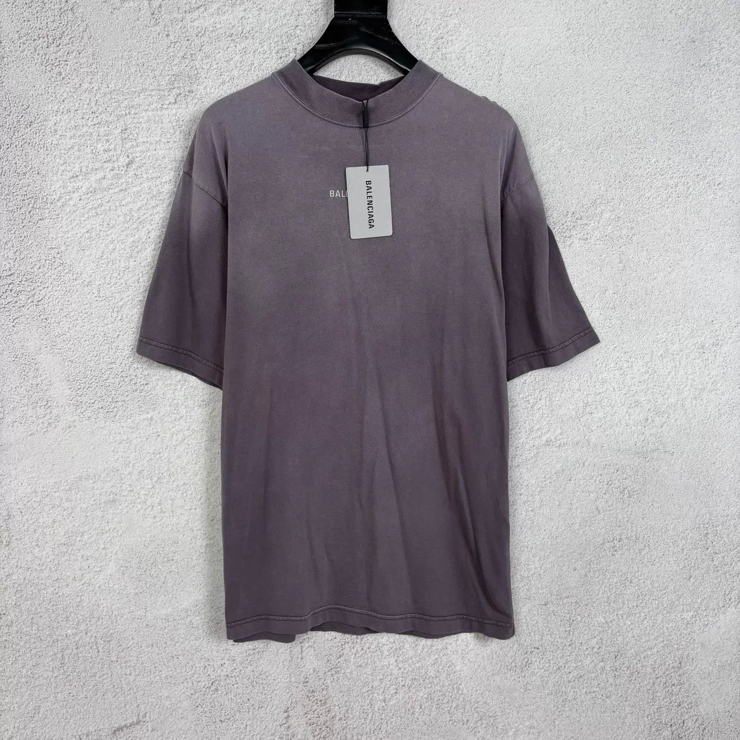 Balenciaga Balenciaga Haze Gray Gradient Embroidered Logo Men Reg Tee Size US XS / EU 42 / 0 - 1 Thumbnail
