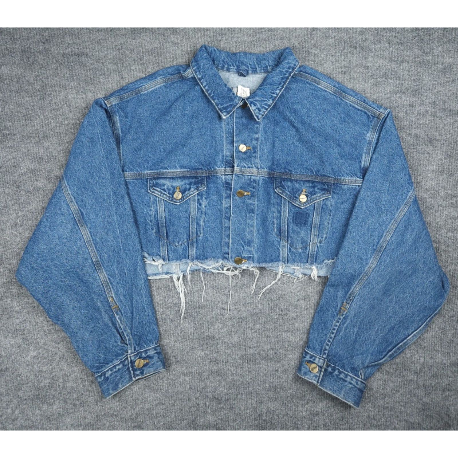 Carhartt **VINTAGE CARHARTT MEN'S 2XL BLUE CUTOFF WORKJACKET** User: Vintage Carhartt Men's 2XL Blue Cutoff Workjacket Made USA JU0998 Button Size US XXL / EU 58 / 5 - 2 Thumbnail