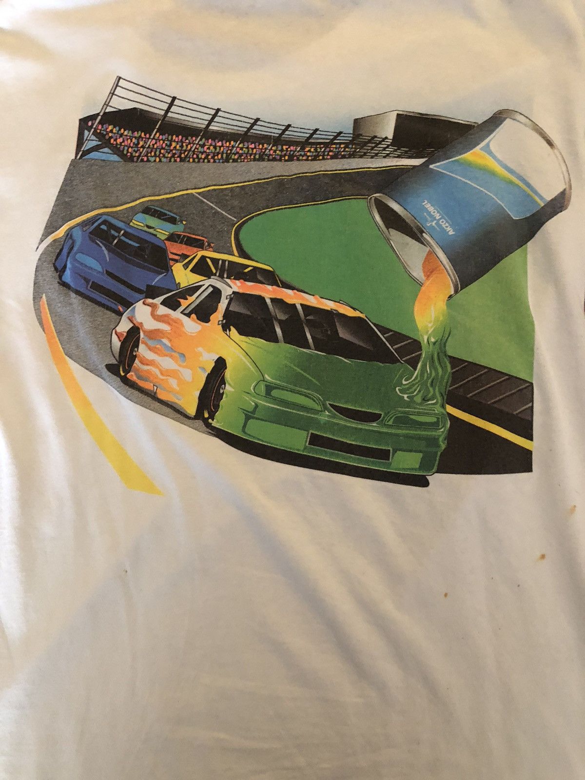 Vintage Vintage 90s Akzo Nobel Racing T Shirt S/L Size US L / EU 52-54 / 3 - 2 Thumbnail