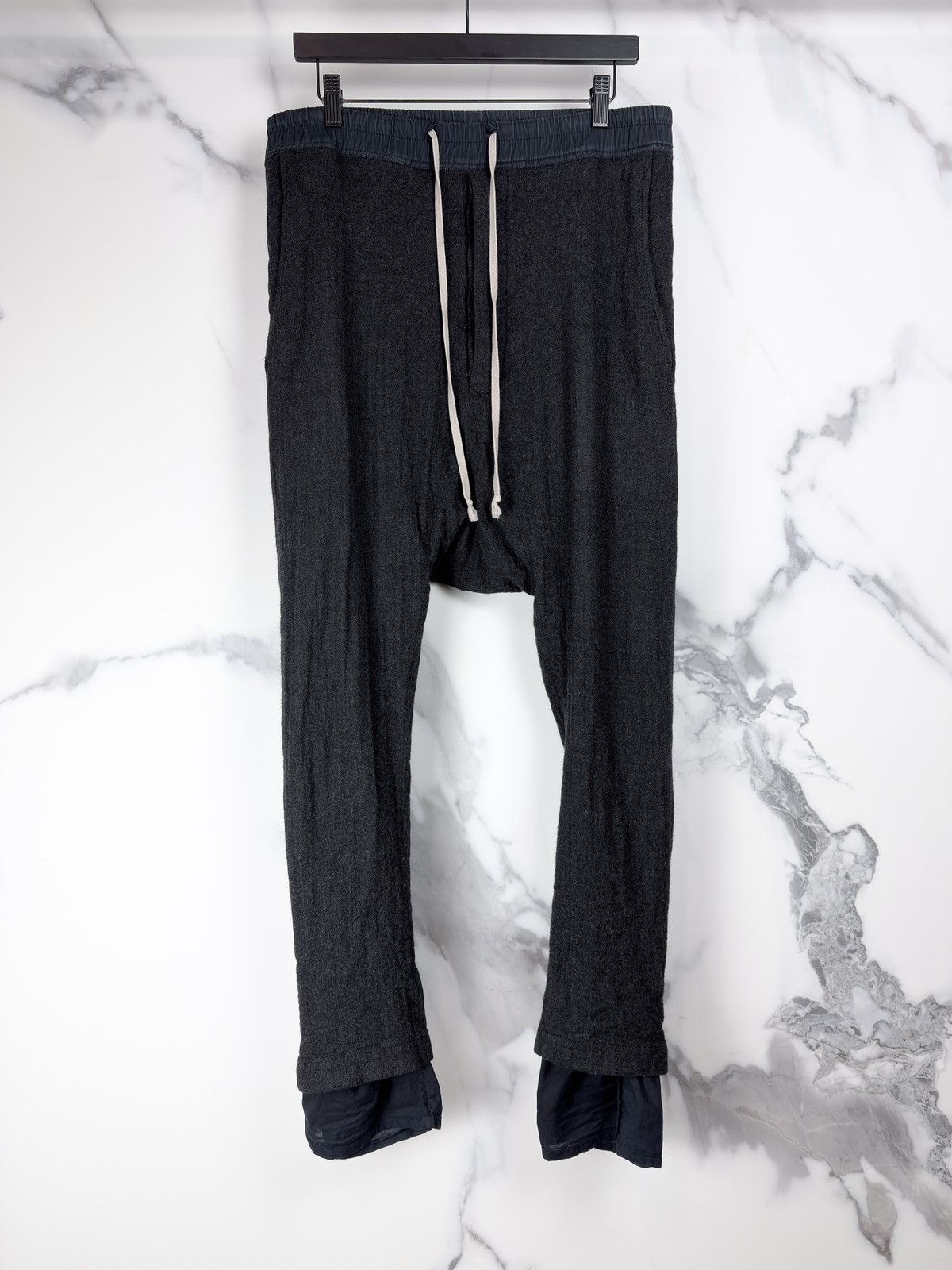 FW12 Rick Owens Mountain Layered Wool Drop Crotch Pants