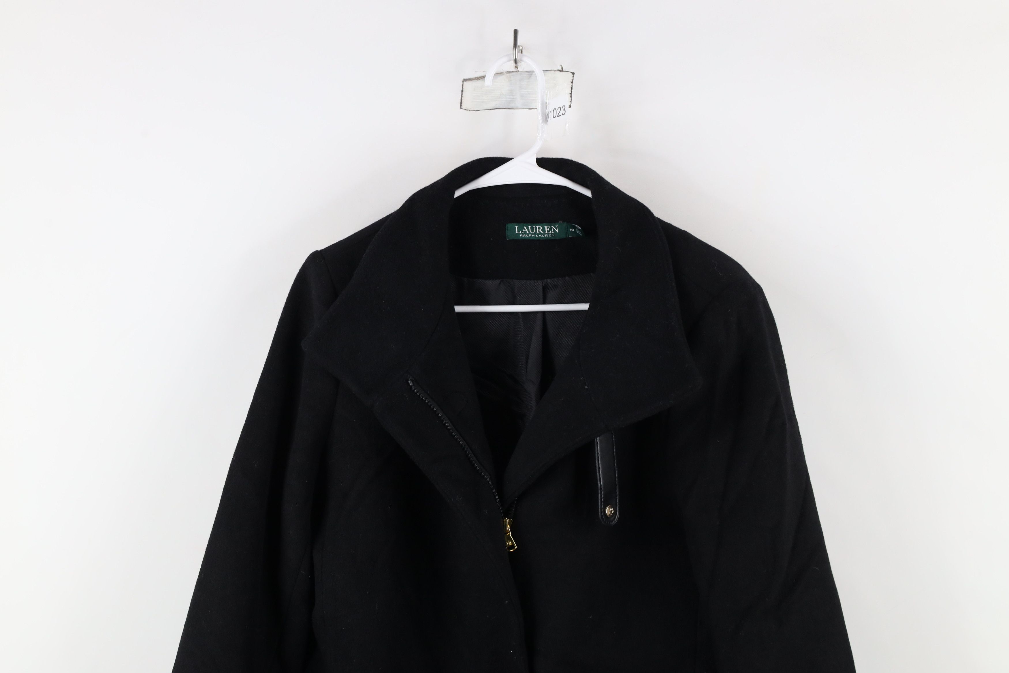 Ralph Lauren × Vintage Vintage Ralph Lauren Buckle Button Overcoat Jacket Black Size L / US 10 / IT 46 - 2 Thumbnail