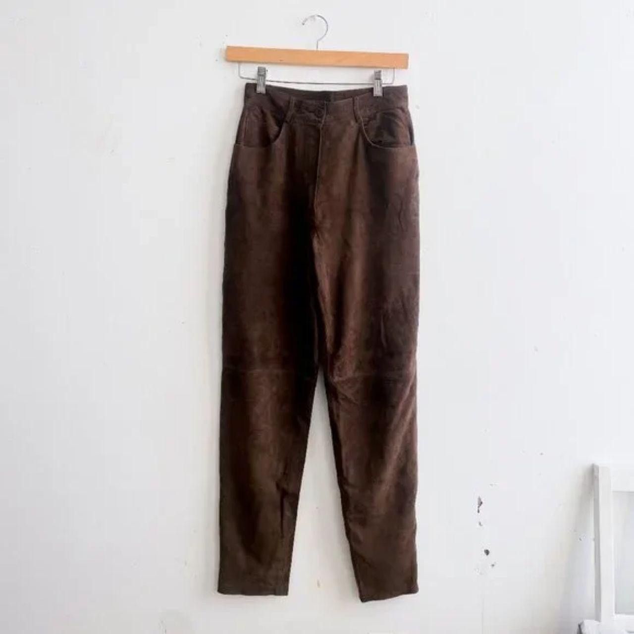Vintage VINTAGE Brown Goat Suede Pants Size 26" / US 2 / IT 38 - 1 Thumbnail