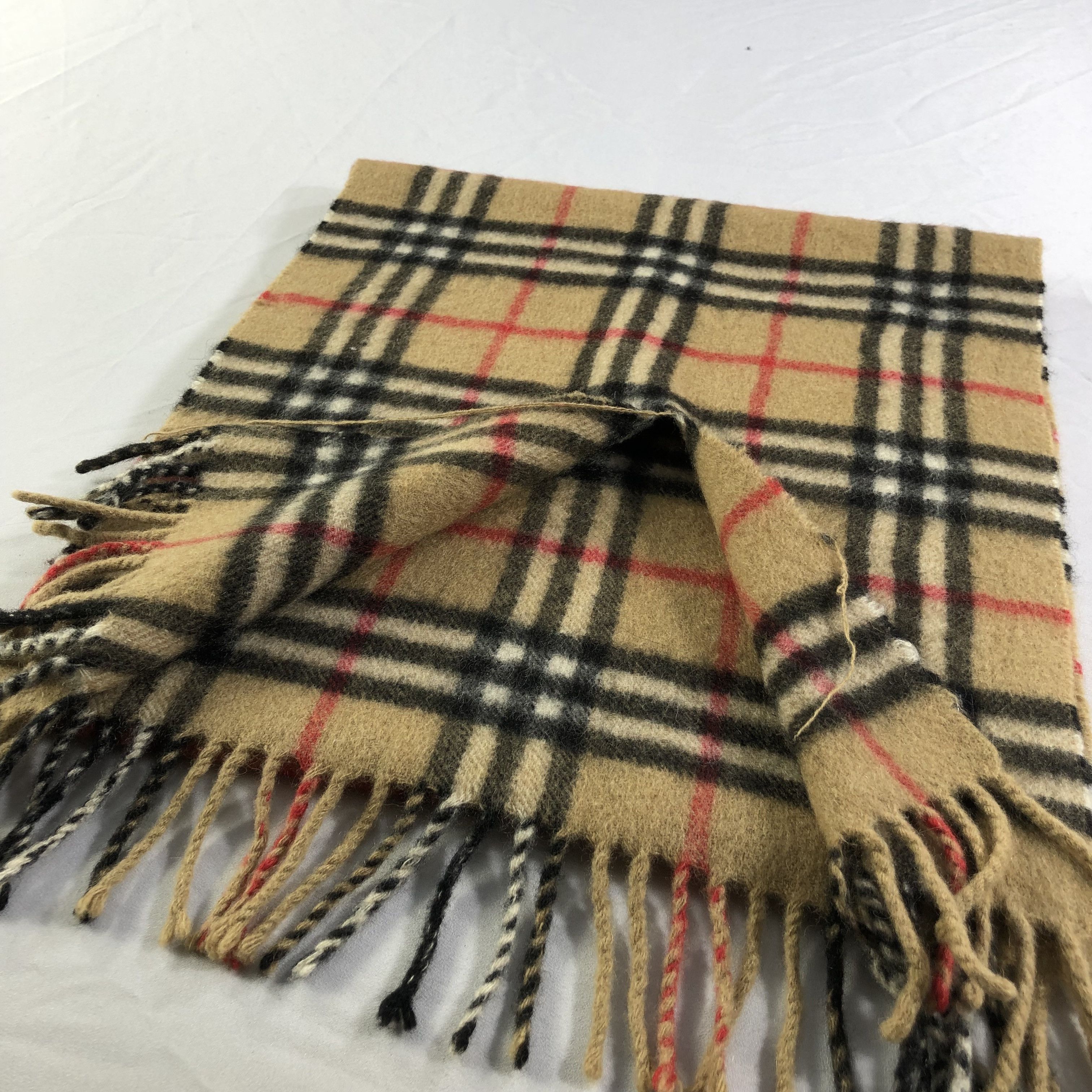 Burberry Burberrys Tan Nova Check Cashmere Scarf Muffler V1381 Size ONE SIZE - 5 Thumbnail