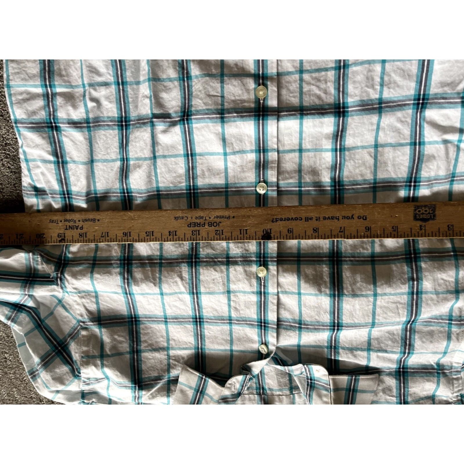 Express Express Button-Front Shirt Mens Large Modern Fit White Blue Plaid Check Shirt Size US L / EU 52-54 / 3 - 4 Thumbnail