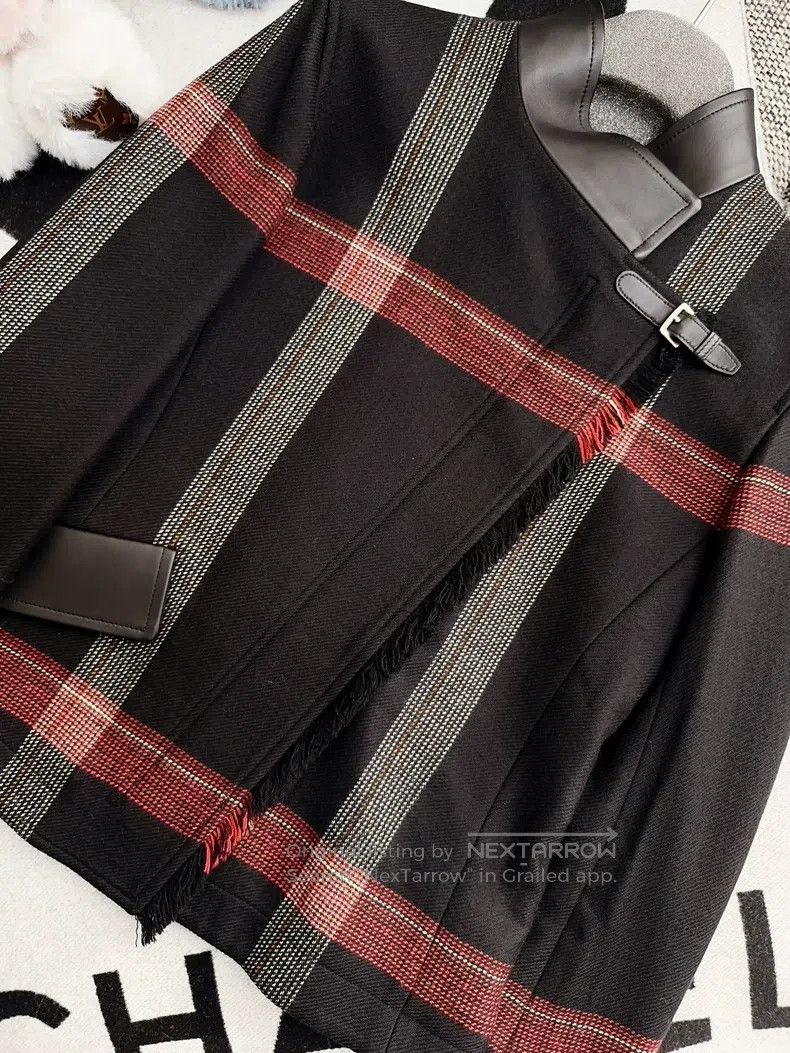 Hermes Hermes Plaid Jacket Stand Collar Knight Jacket Wool Coat Size XS / US 0-2 / IT 36-38 - 3 Thumbnail