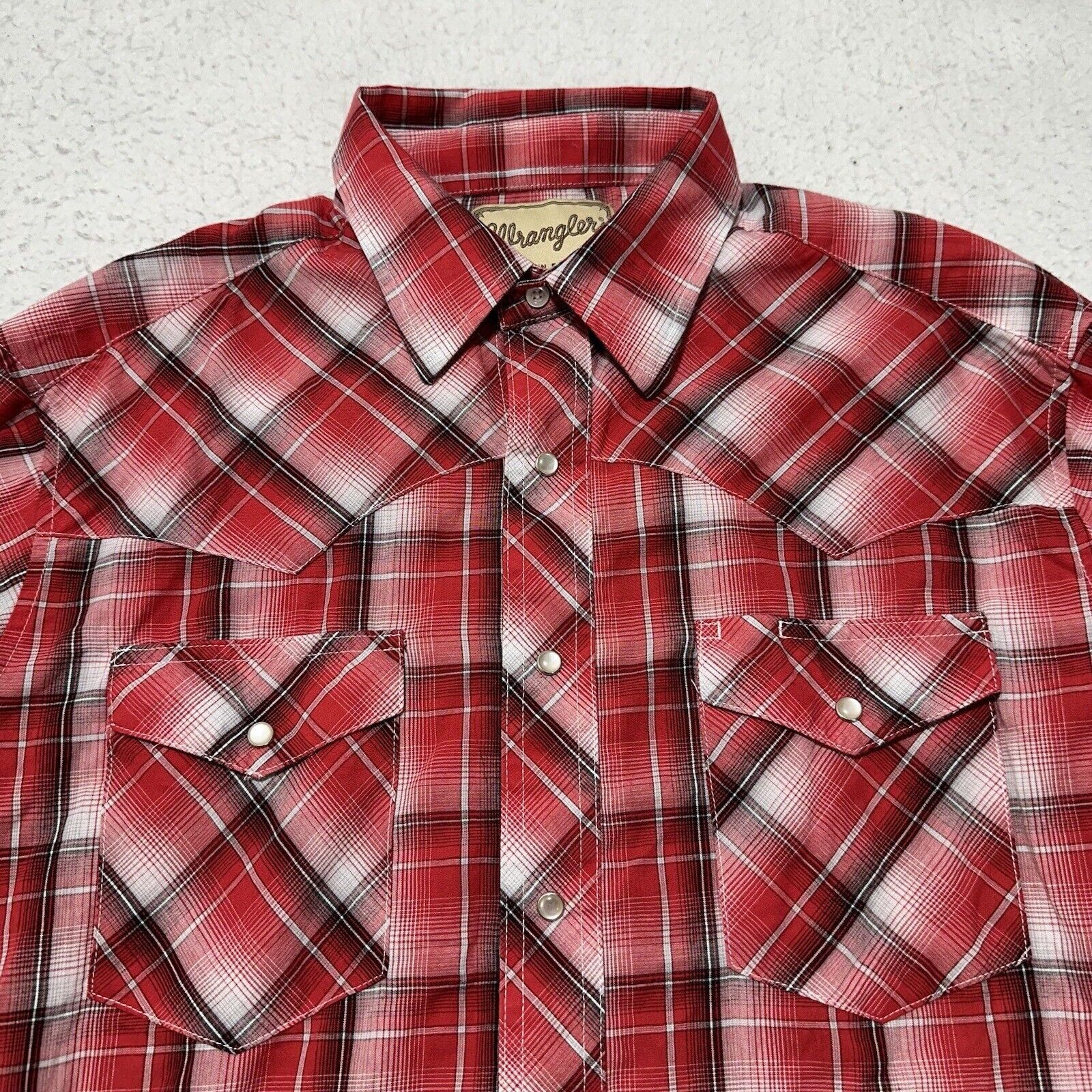Wrangler Wrangler Large Pearl Snap Button Down Shirt Plaid Western Size US L / EU 52-54 / 3 - 2 Thumbnail