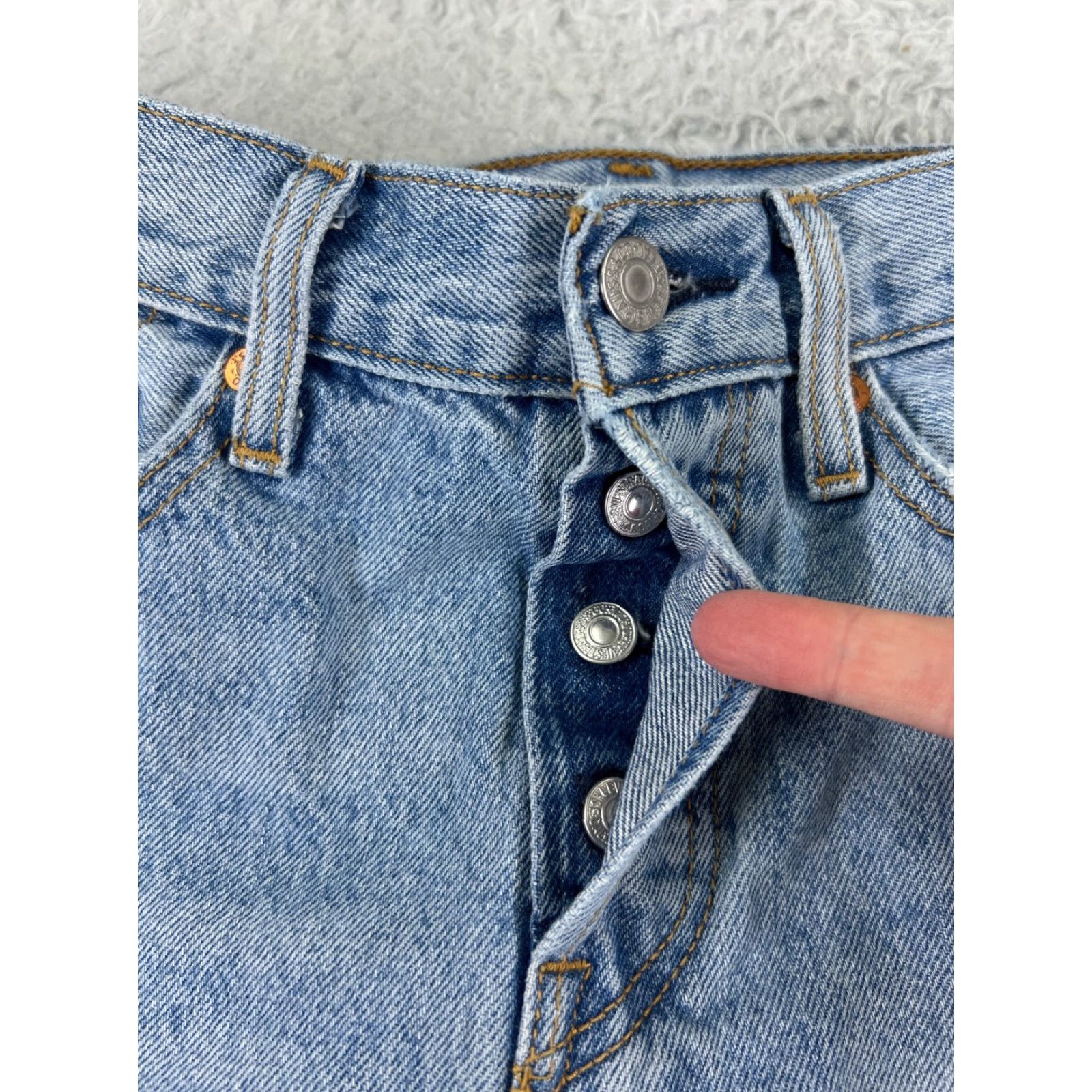 Levi's Levi's Women's Jeans 25 Blue Denim Distressed Wedgie Fit Regular Fit Size 42" / US 20 - 5 Thumbnail