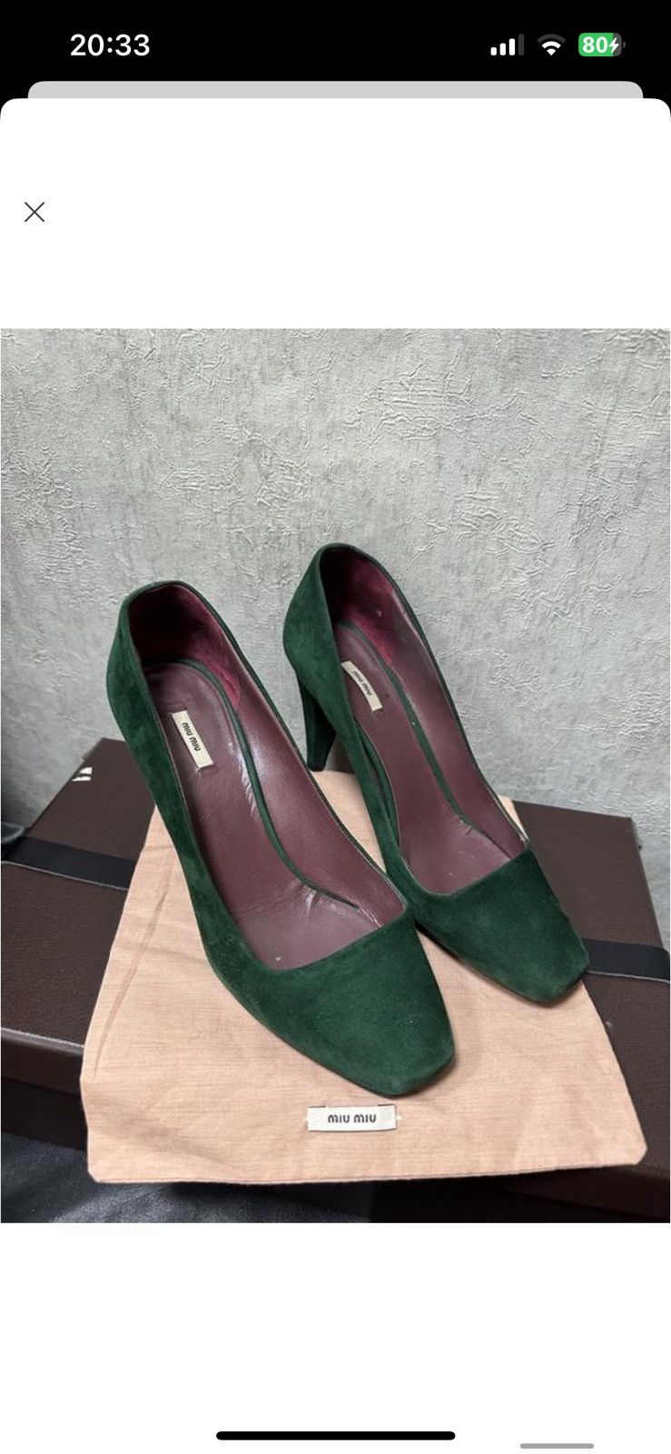 Miu Miu Miu Miu Green Suede On High Pumps Size US 7 / IT 37 - 1 Thumbnail