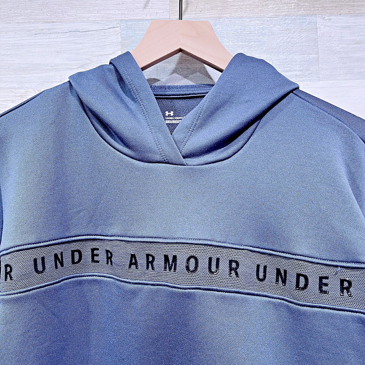 Under Armour Under Armour Logo Stripe Terry Hoodie Sweatshirt Blue Small Size S / US 4 / IT 40 - 2 Thumbnail