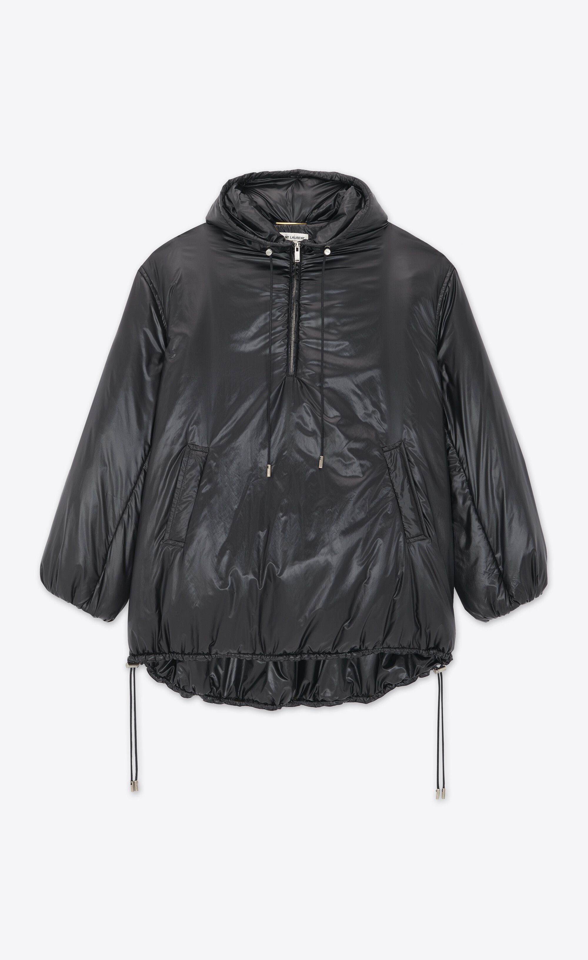 Saint Laurent Paris o1s1wg110425 758264 Cassandre Anorak in Nylon Jacket Black Size US L / EU 52-54 / 3 - 1 Thumbnail