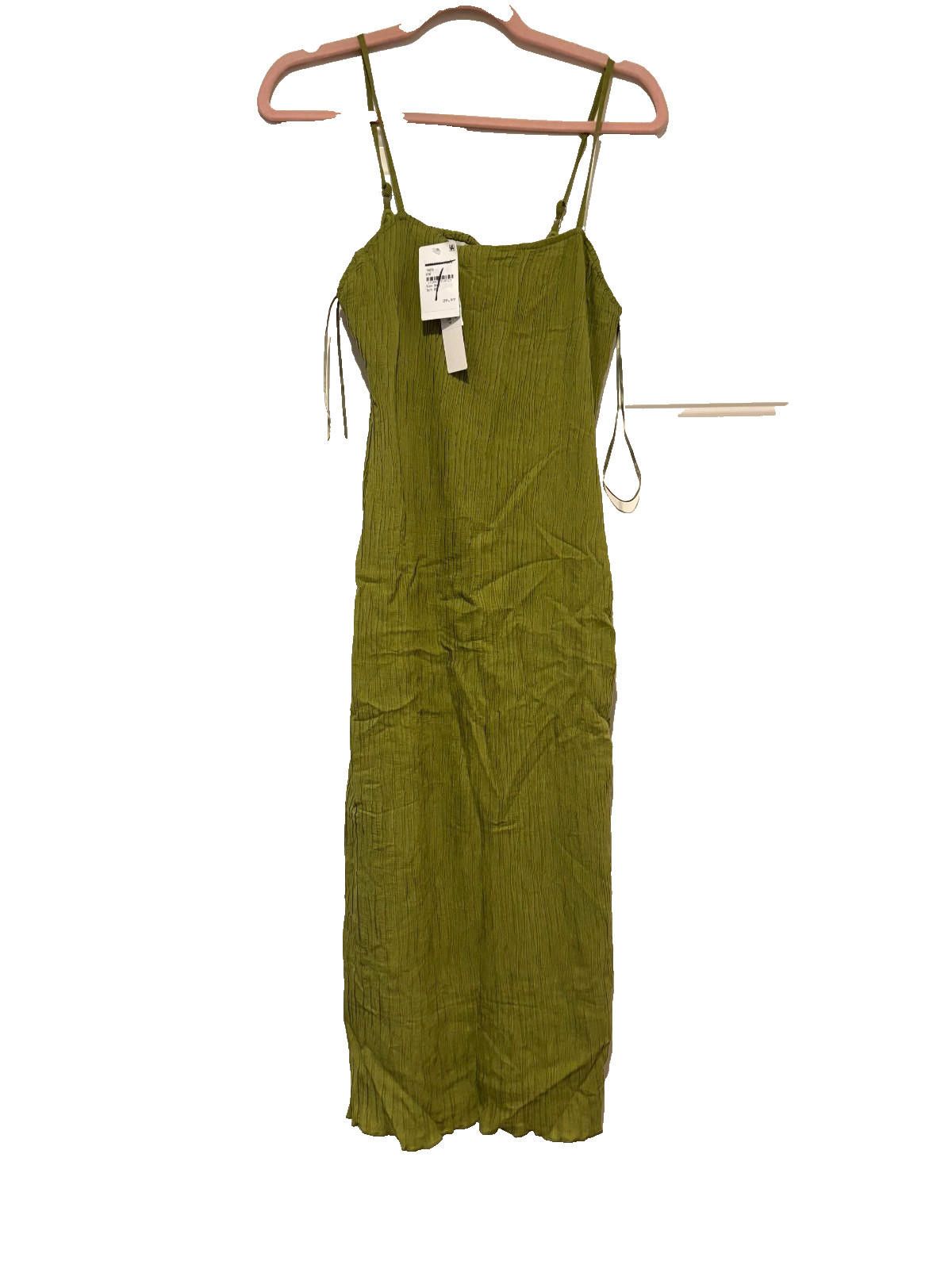 Designer Women's olive green spaghetti strap sundress size S #63 Size S / US 4 / IT 40 - 1 Thumbnail