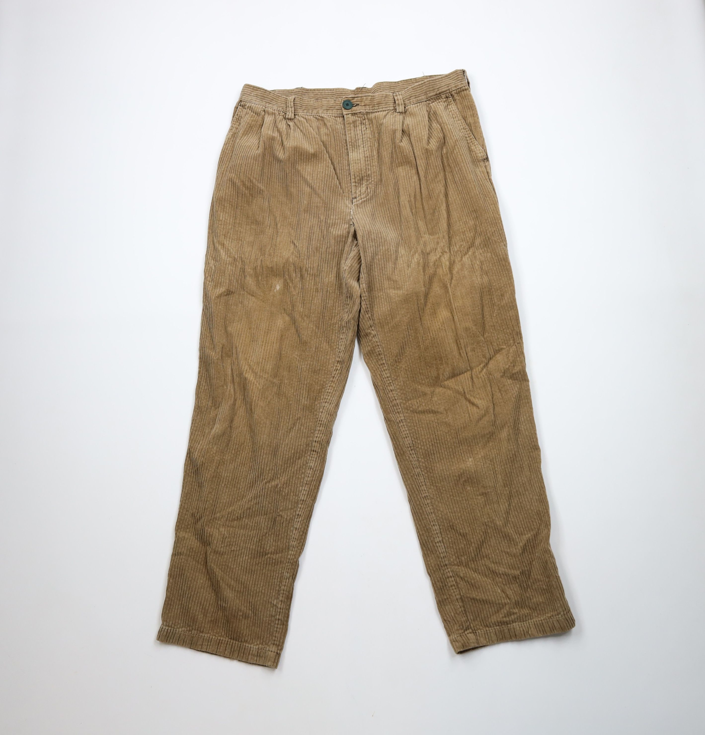 Vintage Vintage 90s Streetwear Wide Leg Corduroy Chino Pants Brown Size US 38 / EU 54 - 1 Thumbnail