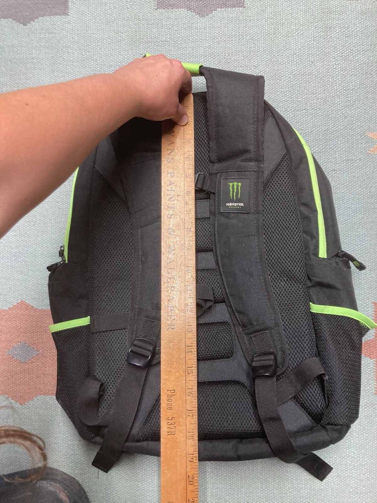 Vintage Monster energy backpack book laptop bag college school Size ONE SIZE - 9 Thumbnail