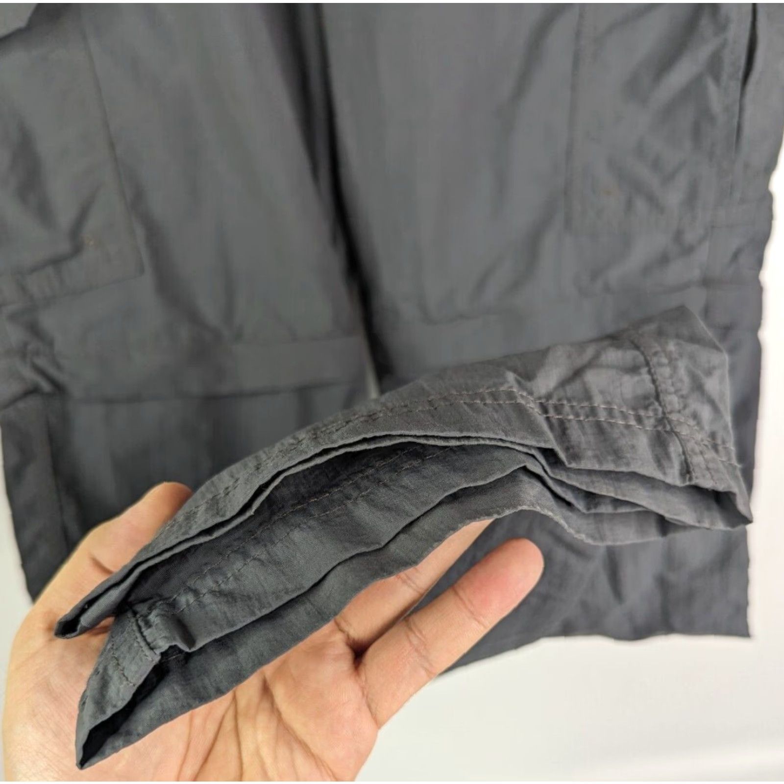 Vintage Mountain Warehouse Cargo Pants Men's 32 Grey Nylon Cotton Polyester Convertible Hiking Outdoor Workspace Casual Travel Size US 33 - 4 Thumbnail
