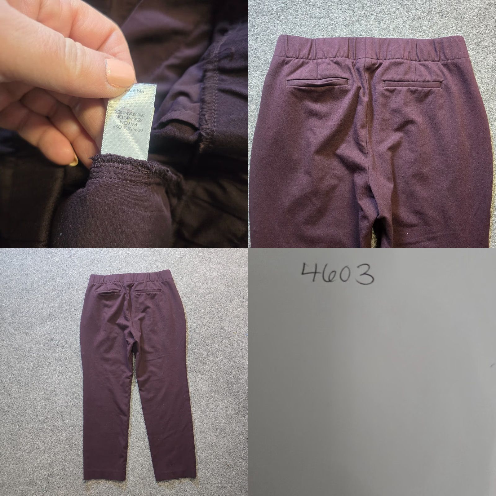 J. Jill J Jill Pants Womens Medium Petite Purple Ponte Slim Leg Stretch Capsule Casual Size 32" / US 10 / IT 46 - 8 Thumbnail