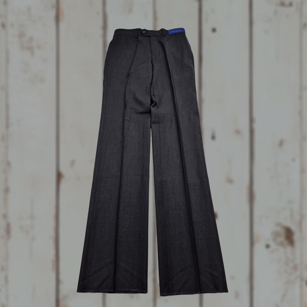 Vintage Giles & Jasper Dress Pants Mens 30x32 Gray Wool Stretch Flat Front NWT Modern Fit Straight Leg Button Closure Pockets Size US 30 / EU 46 - 1 Thumbnail