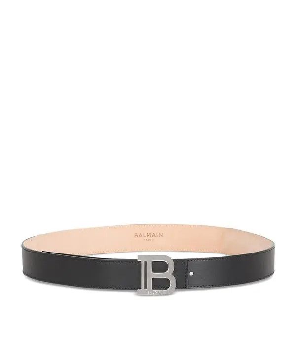 Balmain o1s1wg111225 Size:OS/Leather B Logo Belt in Black Size ONE SIZE - 1 Thumbnail