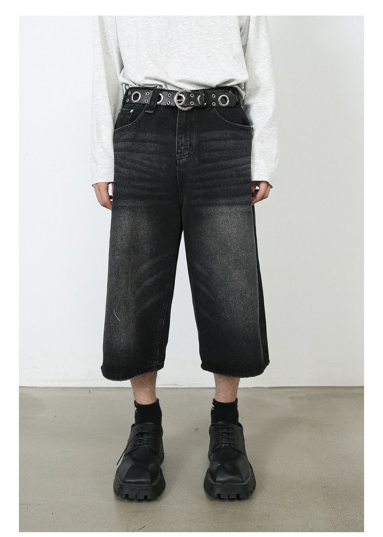 Japanese Brand × Vintage Japanese retro distressed loose denim shorts Size US 32 / EU 48 - 1 Thumbnail
