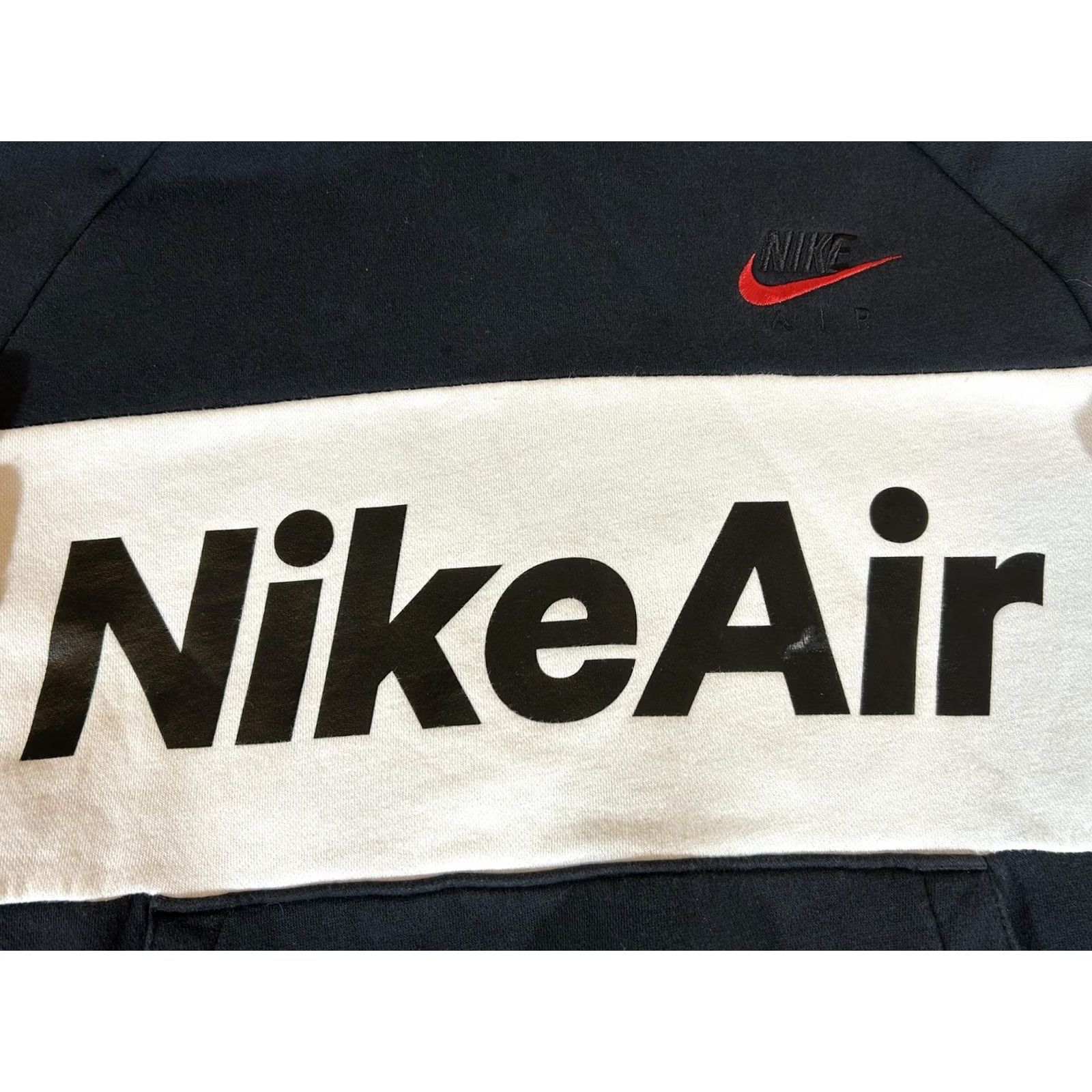 Nike Nike Hoodie Mens M Black White Colorblock Air Pullover Fleece Sweatshirt Graphic Print Embroidered Logo Kangaroo Pocket Size US M / EU 48-50 / 2 - 3 Thumbnail