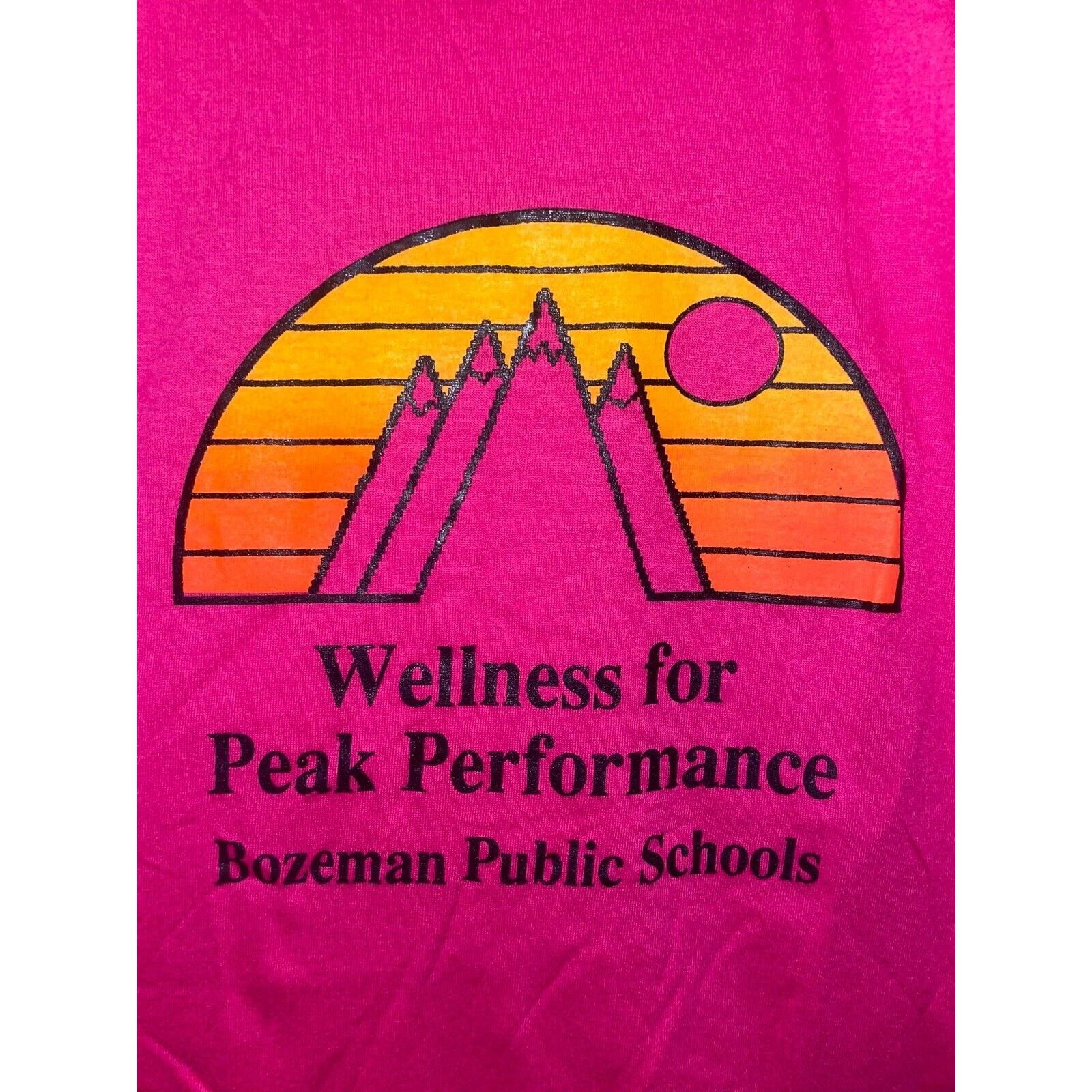 Jerzees Vintage Bozeman School Shirt Wellness Peak Pink Tee VTG 90s Size US L / EU 52-54 / 3 - 2 Thumbnail