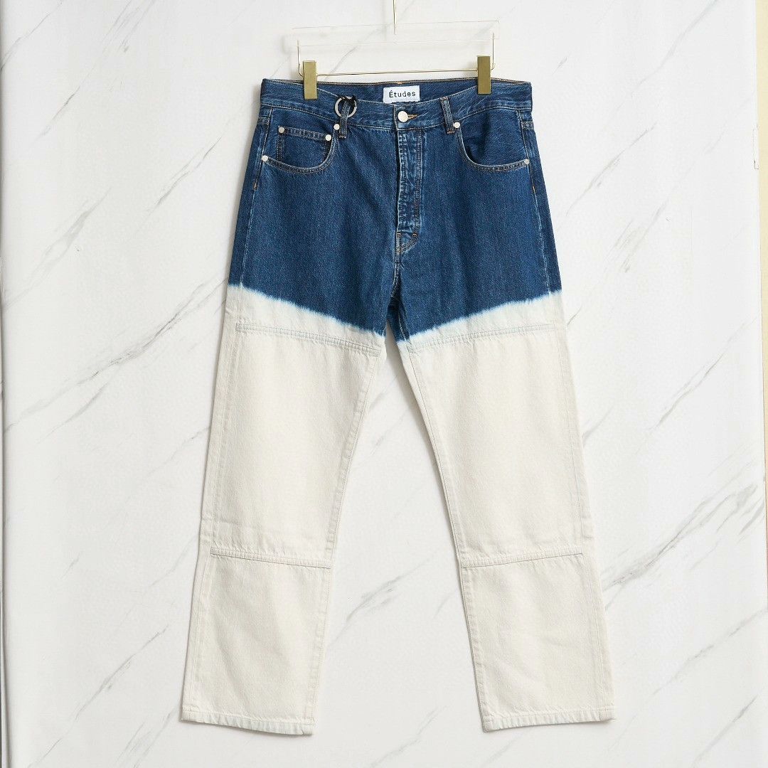 Etudes Etudes Men's Colorblock Washed Jeans Size US 34 / EU 50 - 1 Thumbnail