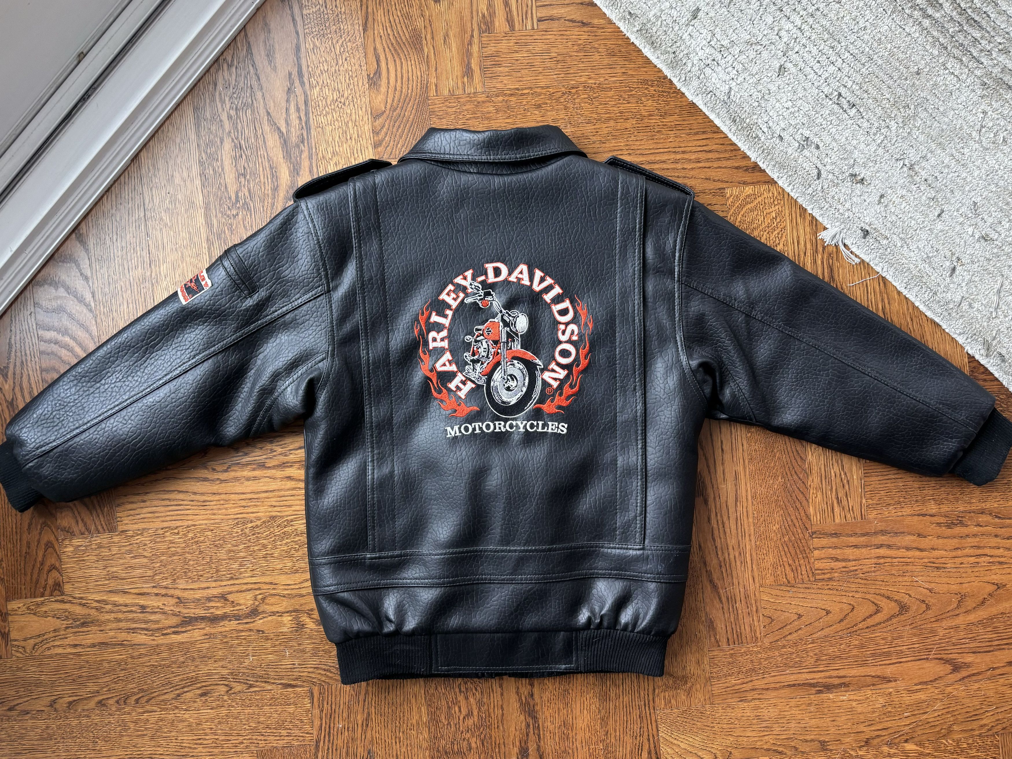 Harley Davidson × Vintage Y2K Baby Harley Davidson Vegan Leather Jacket Moto Crop Tiny Size XXS / US 00 / IT 34 - 8 Thumbnail