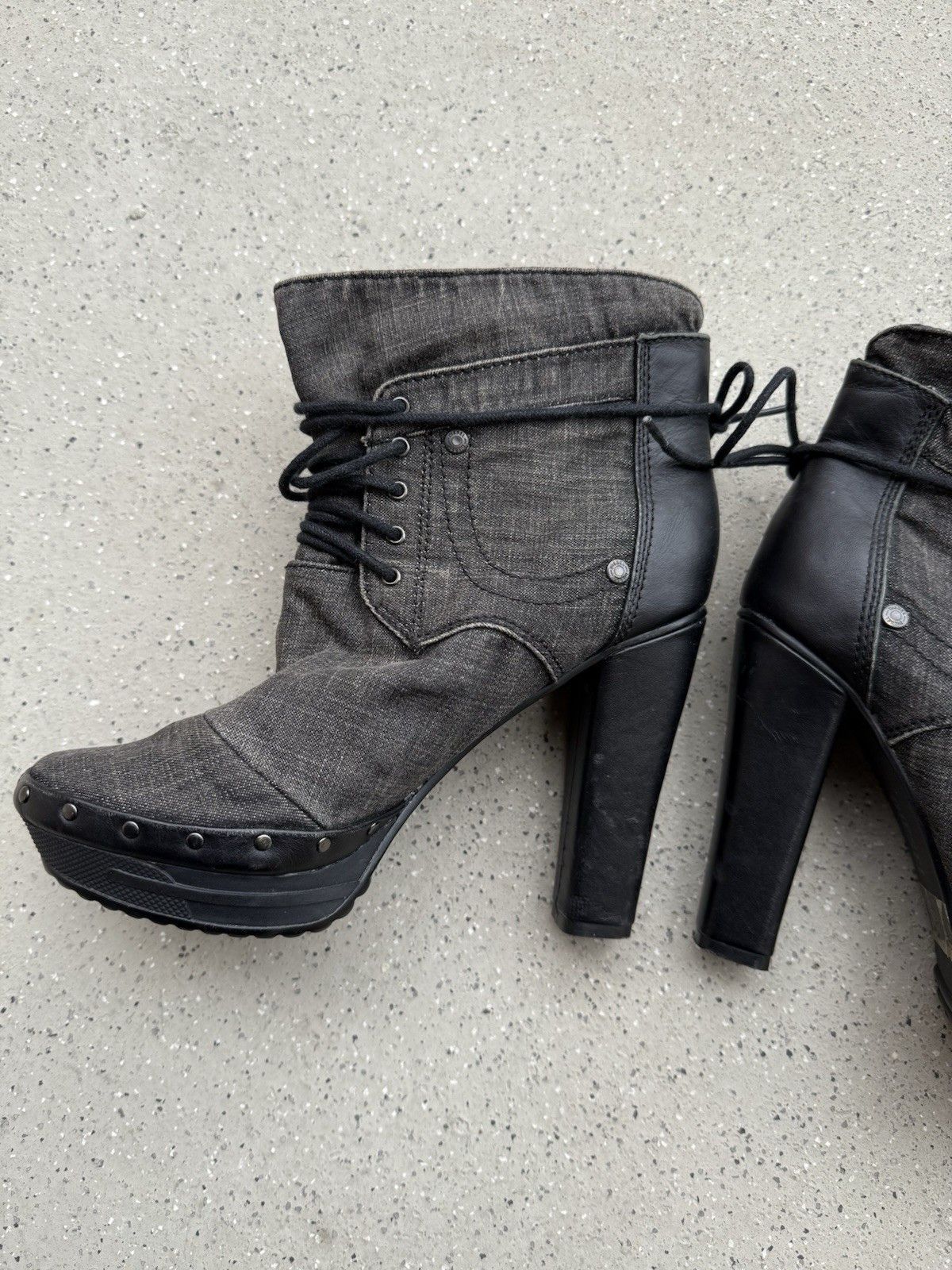 Diesel Vintage 2000s Y2k Diesel Heels Shoes Denim Style Rare Size US 8.5 / IT 38.5 - 7 Thumbnail