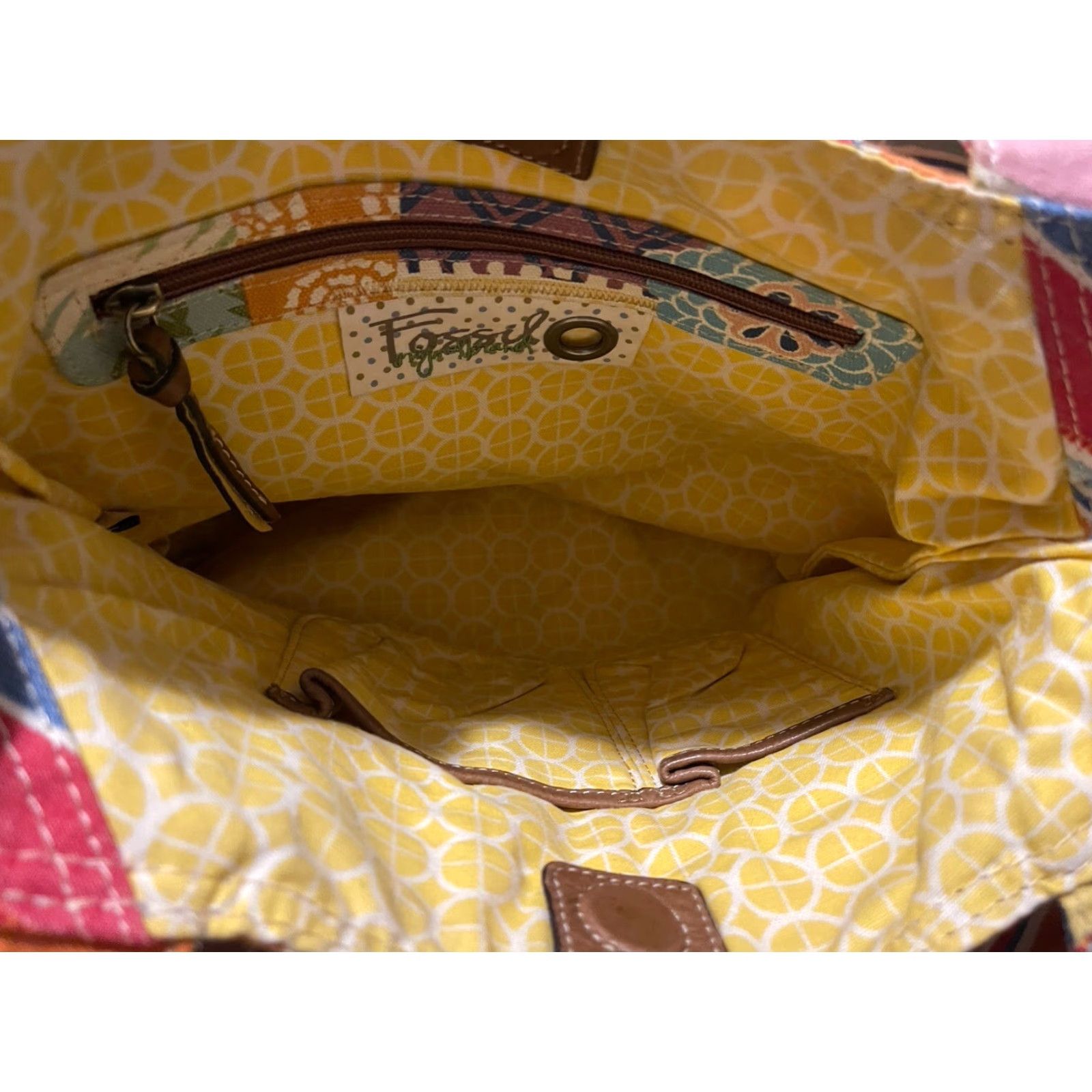 Fossil FOSSIL Original Brand Canvas Crossbody Bag Women Medium Multicolor Floral Organizer Adjustable Strap - Travel Purse Size ONE SIZE - 3 Thumbnail