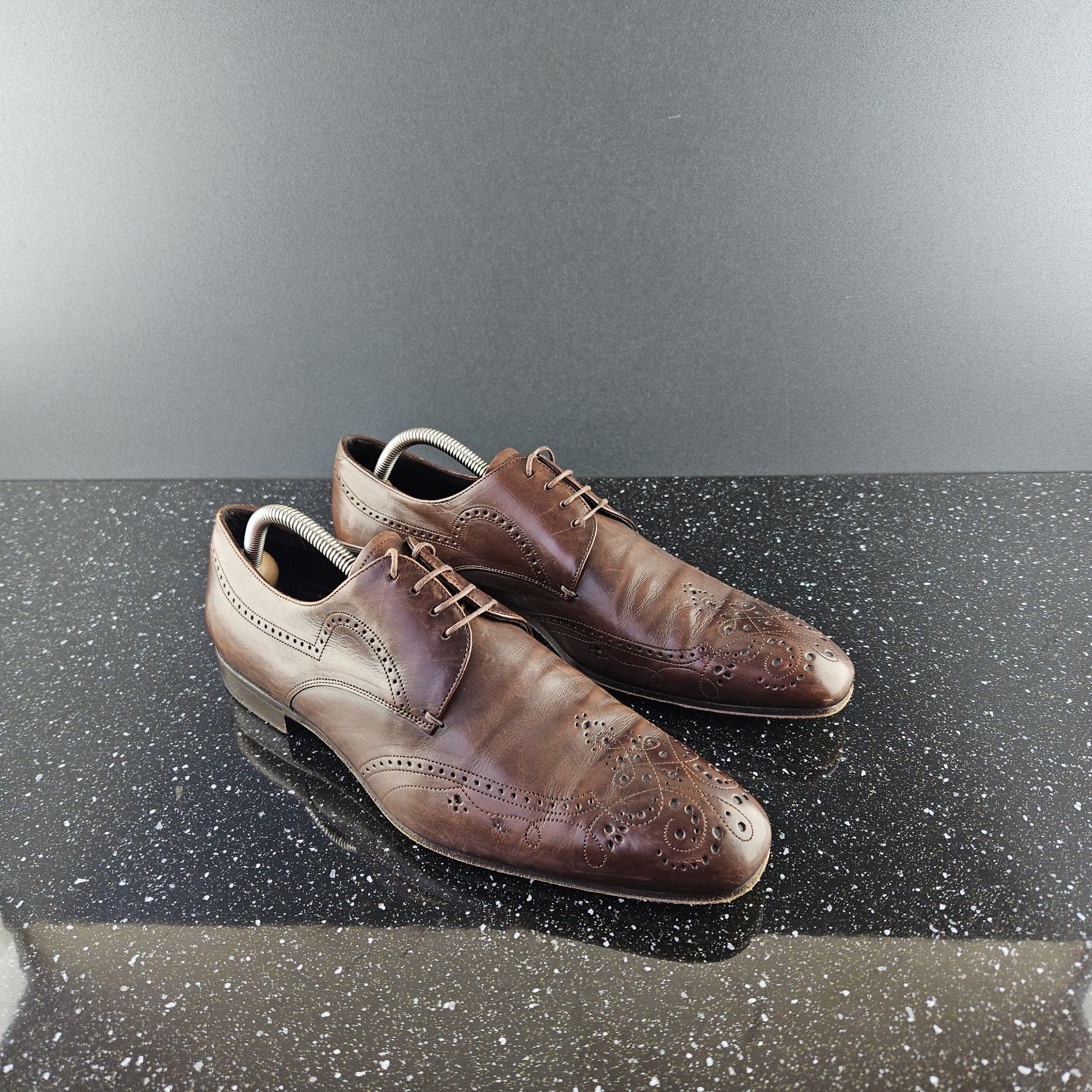Prada Prada Brown leather brogue dress shoes Size US 8.5 / EU 41-42 - 4 Thumbnail