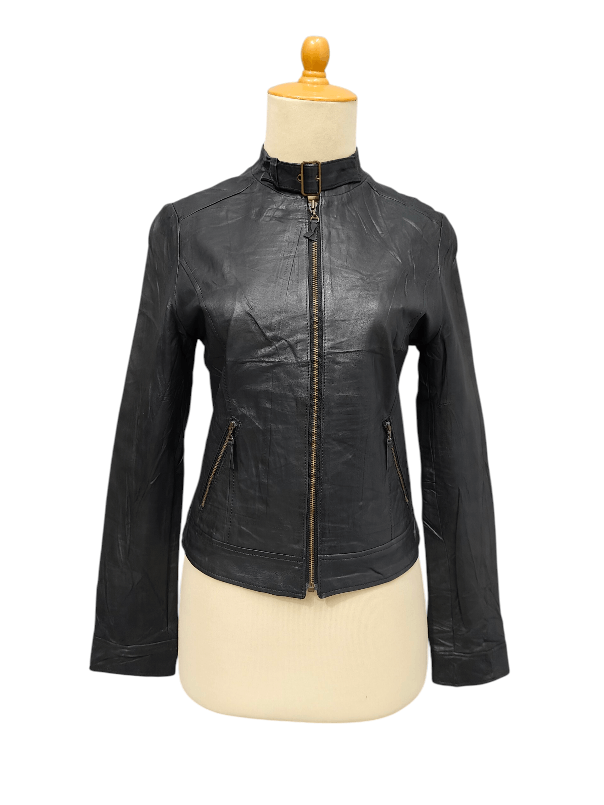Japanese Brand 00s Carlife- Y2K Minimalist Sheepskin Leather Moto Jacket Size M / US 6-8 / IT 42-44 - 1 Thumbnail