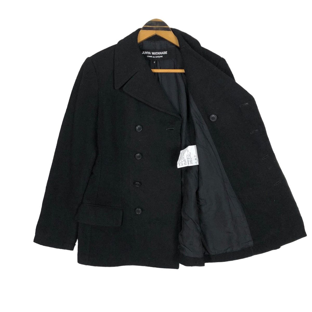 Comme des Garcons Junya Watanabe Comme Des Garcons Wool Pea Coat Size S / US 4 / IT 40 - 6 Thumbnail