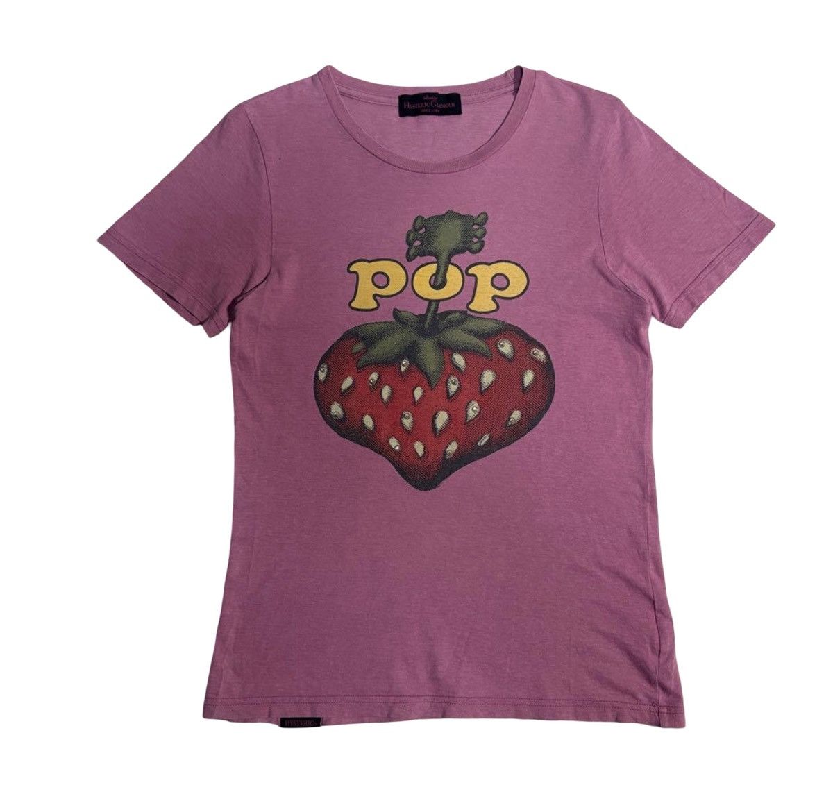Hysteric Glamour Hysteric Glamour 00s Rhinestone "POP" Strawberry Guitar Tee Size US S / EU 44-46 / 1 - 1 Thumbnail