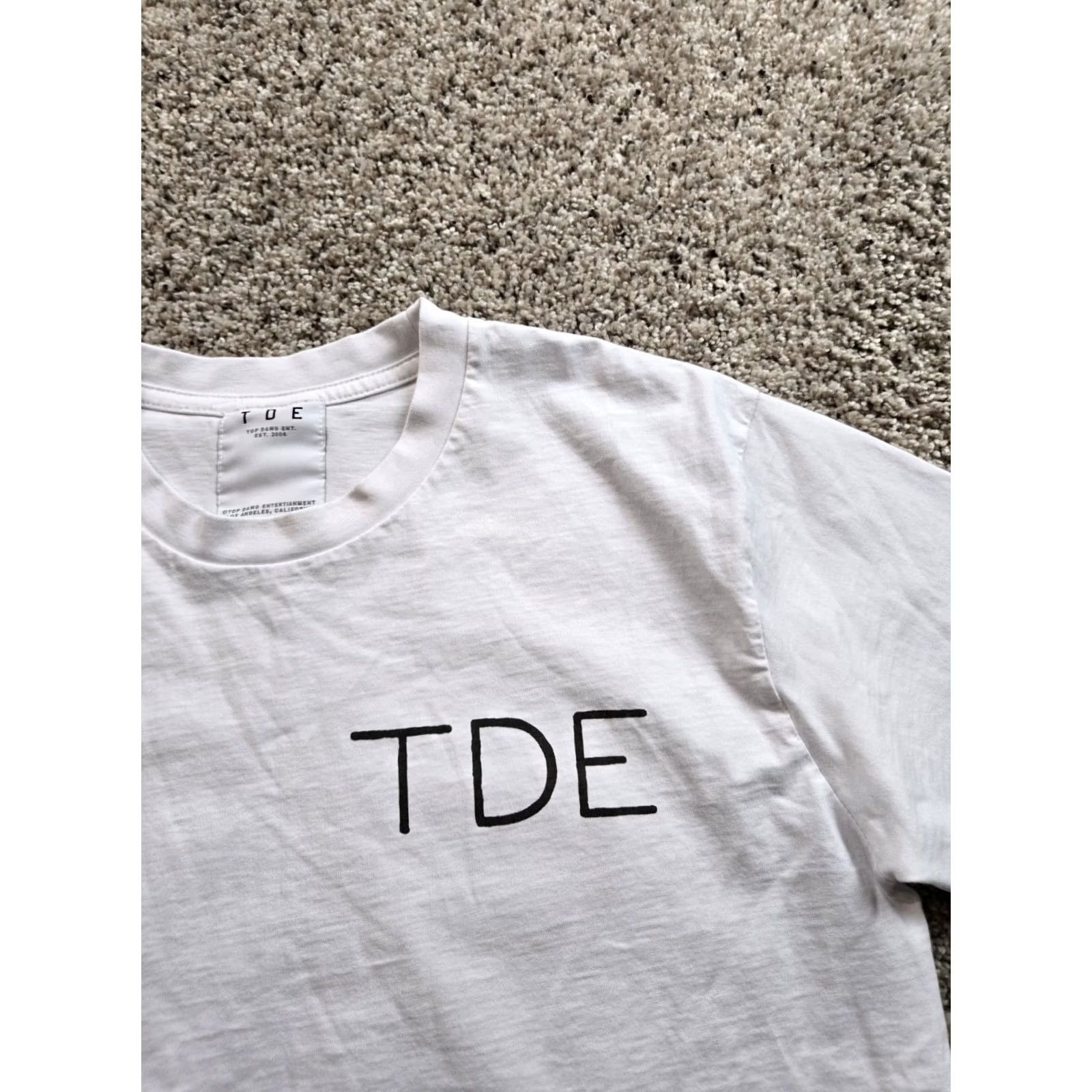 Vintage TDE Shirt Medium Mens White Don’t Worry Crew Neck Short Sleeve Logo Hip Hop Music T-Shirt Size US M / EU 48-50 / 2 - 4 Thumbnail